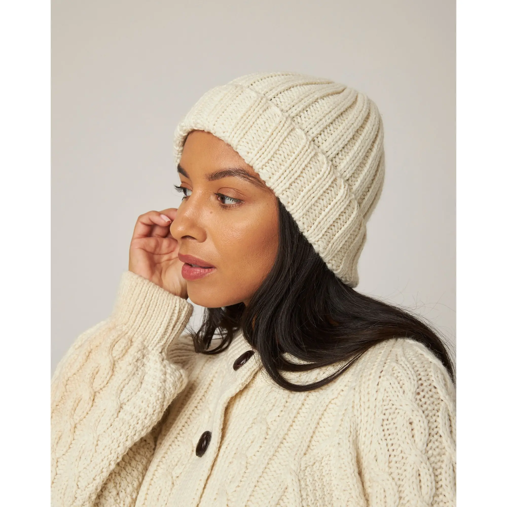 Product image 2 of 7 of Peregrine Milliner Ribbed Beanie - Ecru