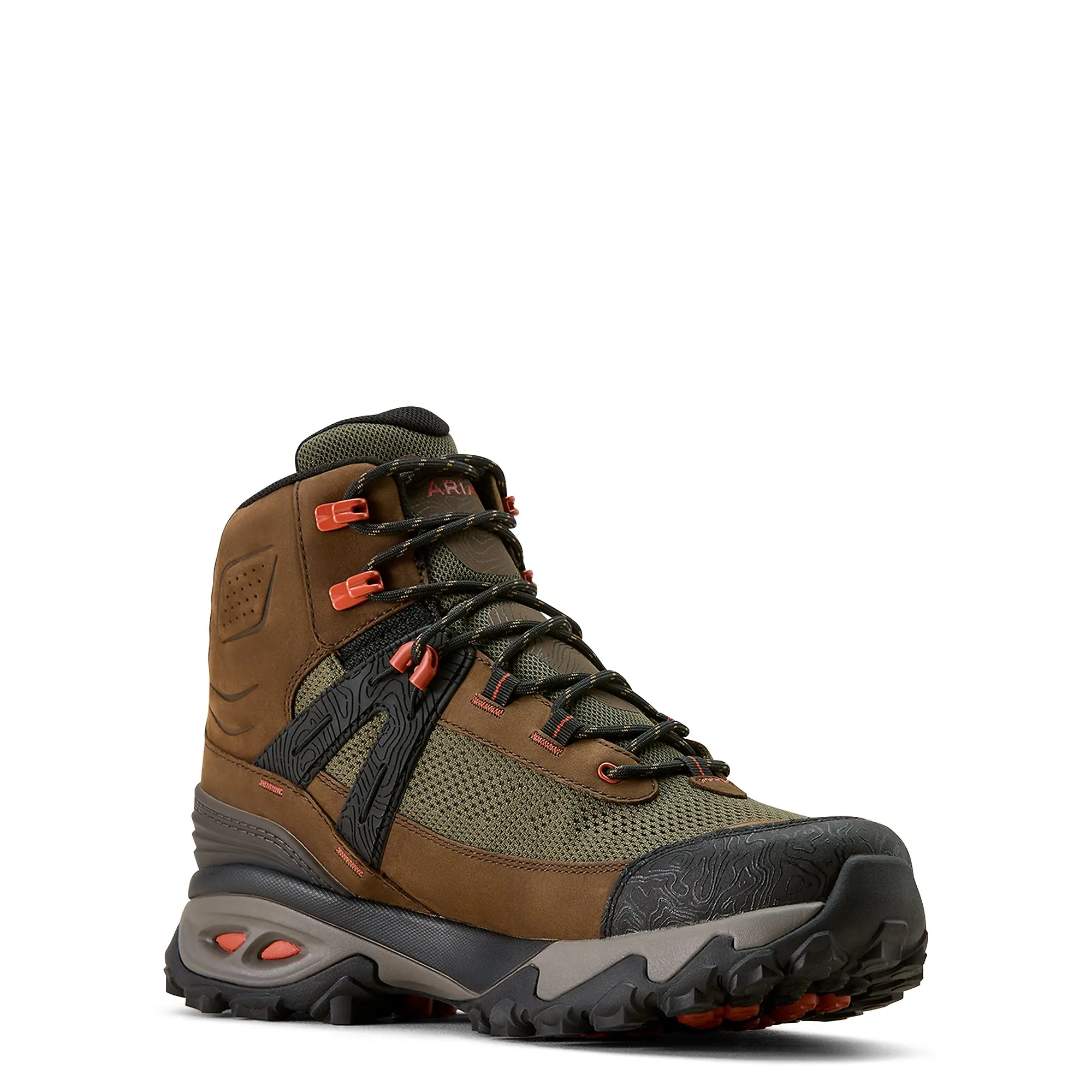 Product image 4 of 9 of Ariat Men's Traverse Mid Waterproof Hiking Boots - Brown Bark/ Evergreen