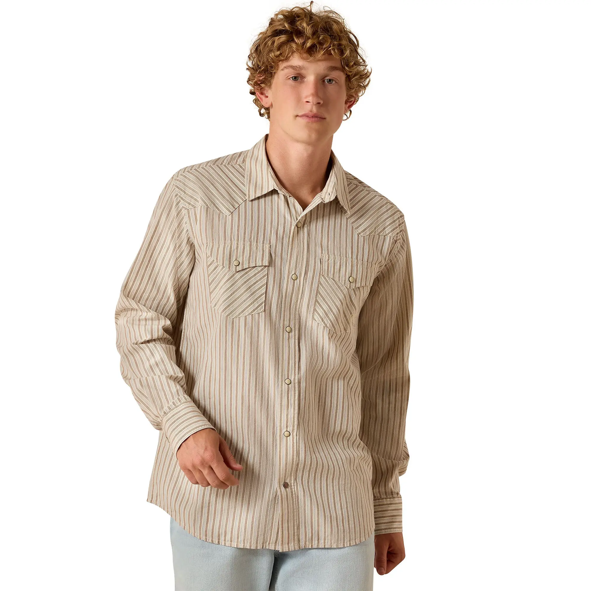 Product image 1 of 4 of Ariat Men's Retro Hesper Fitted Snap Shirt - Sandshell Stripe