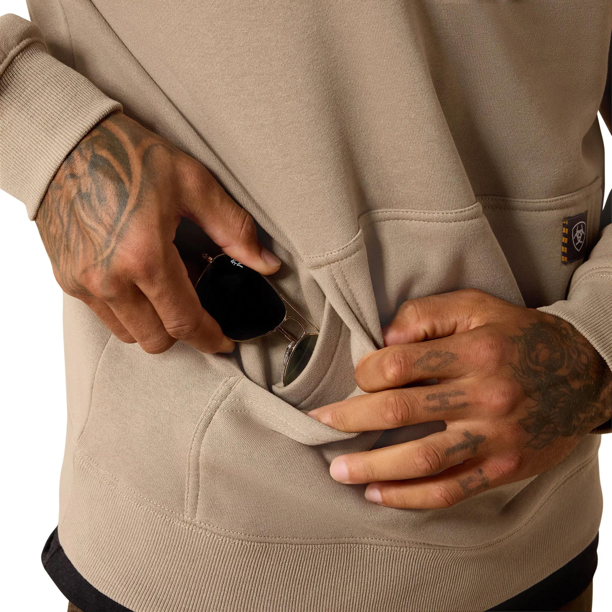 Product image 5 of 5 of Ariat Men's Rebar Lightweight Workhog Hoodie - Greige