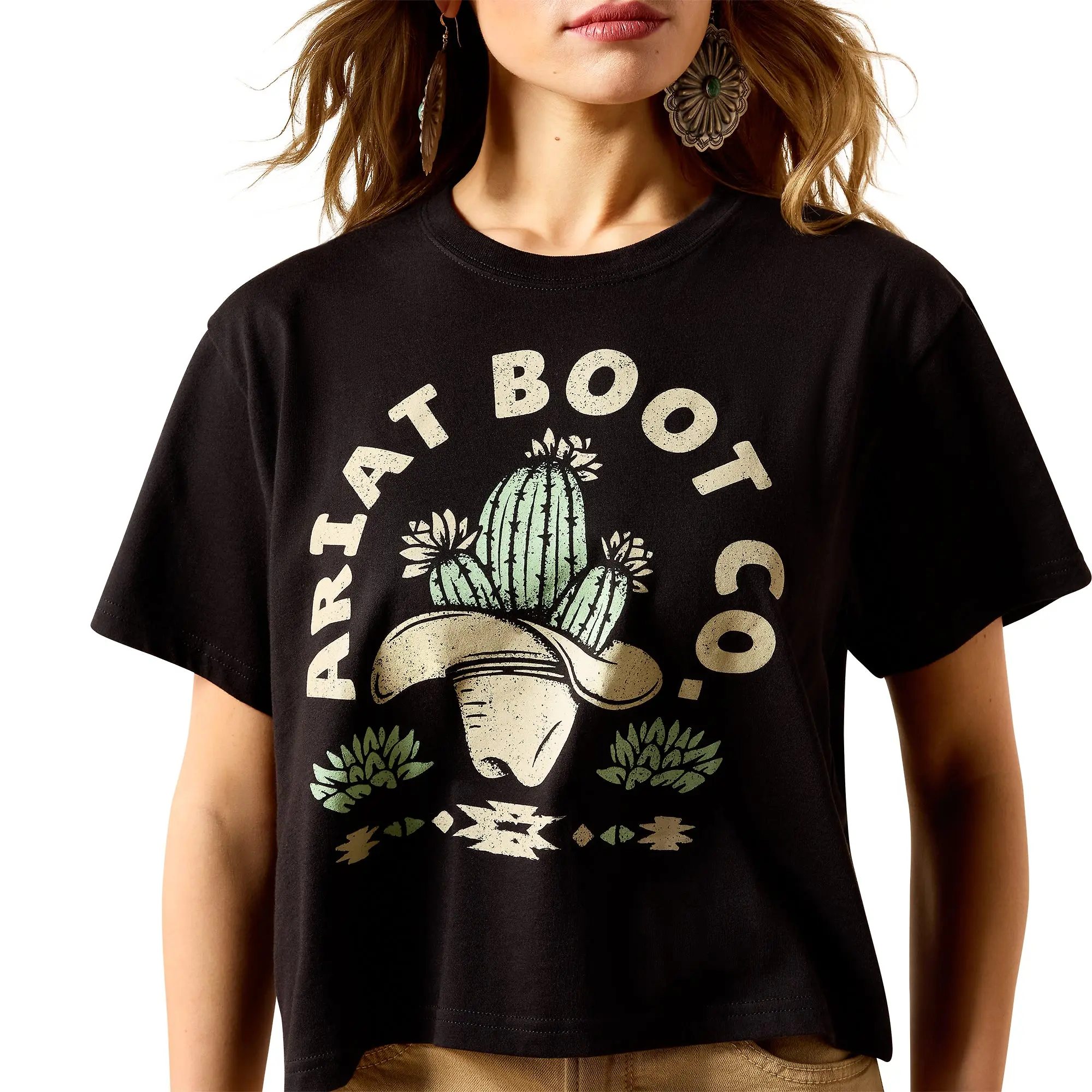 Product image 4 of 4 of Ariat Women's Ariat Cacti Cowboy Hat T-Shirt - Black