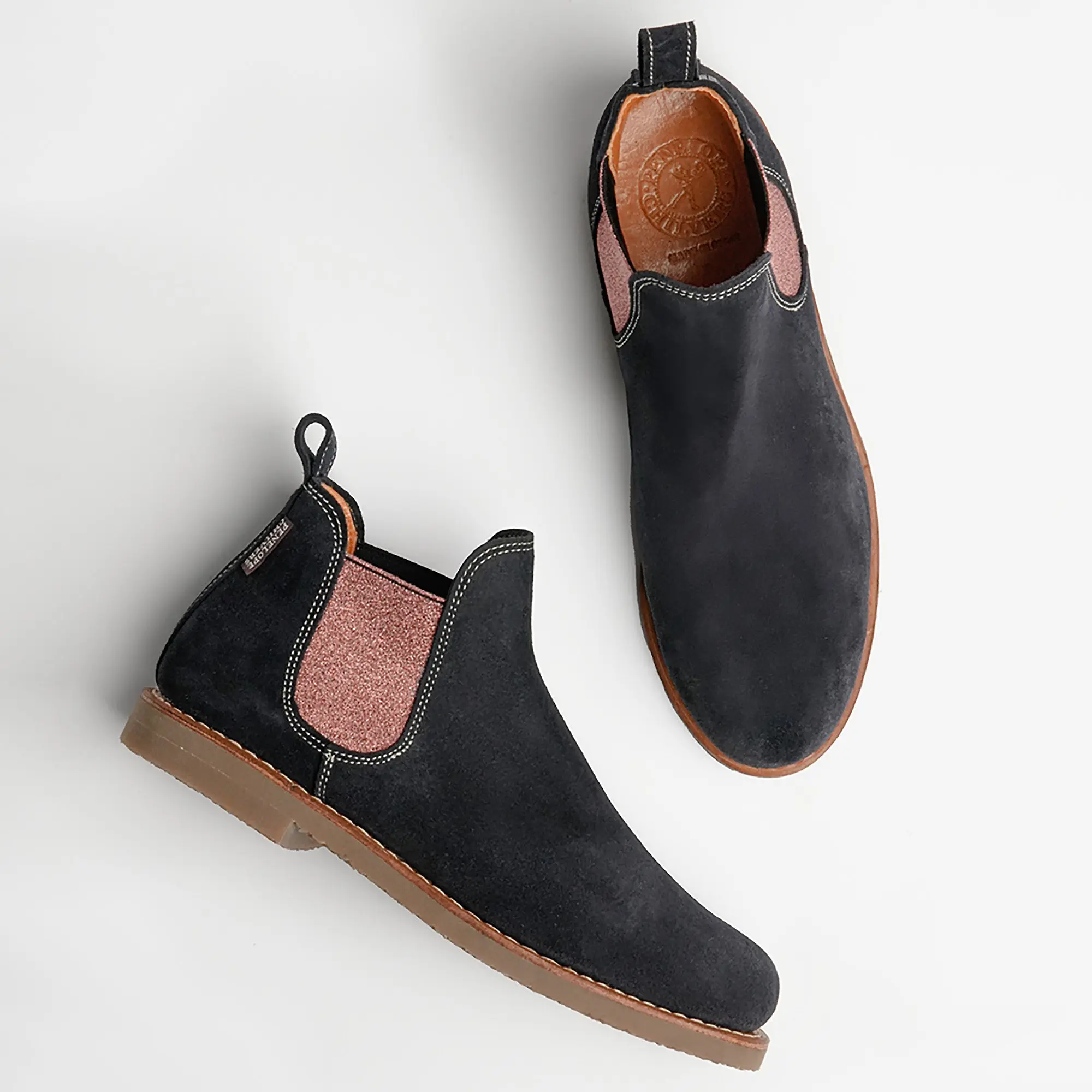 Product image 6 of 7 of Penelope Chilvers Women's Safari Suede Boots - Navy/Cinnamon
