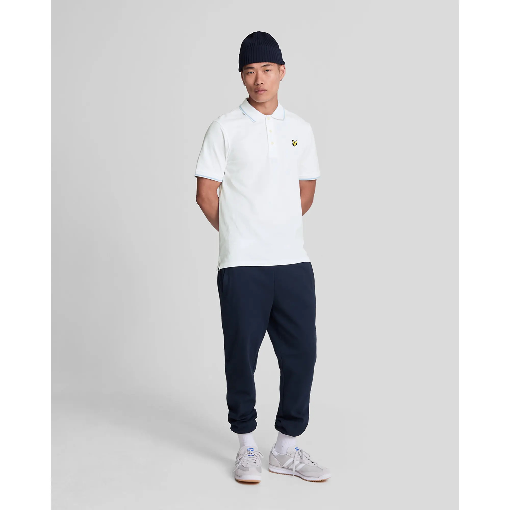 Product image 3 of 5 of Lyle & Scott Men's Tipped Polo Shirt - White/ Light Blue