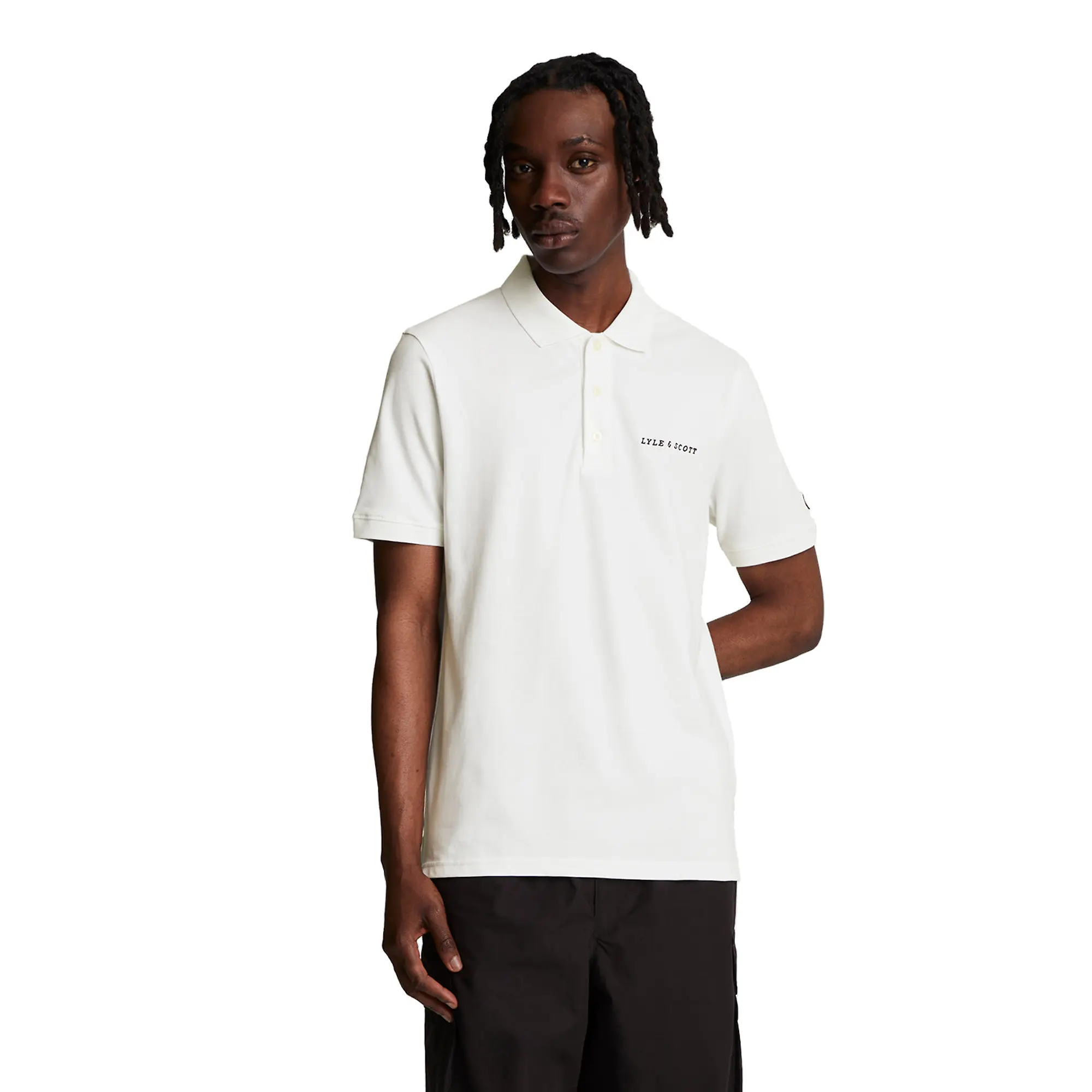Product image 1 of 5 of Lyle & Scott Men's Embroidered Polo Shirt - White/ Jet Black