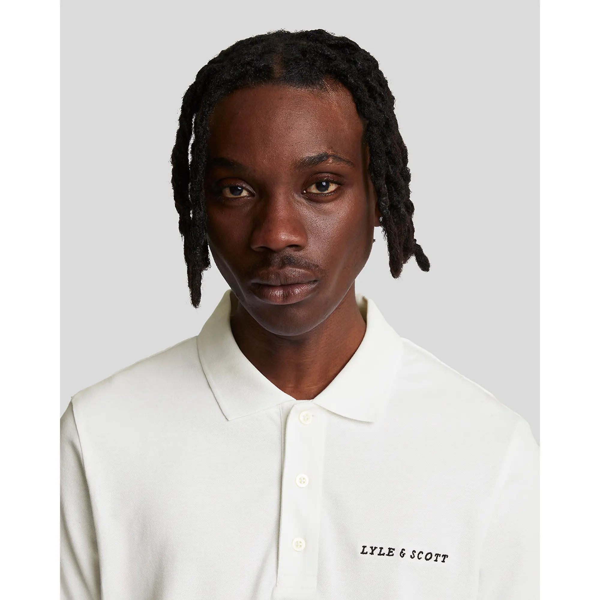 Product image 4 of 5 of Lyle & Scott Men's Embroidered Polo Shirt - White/ Jet Black