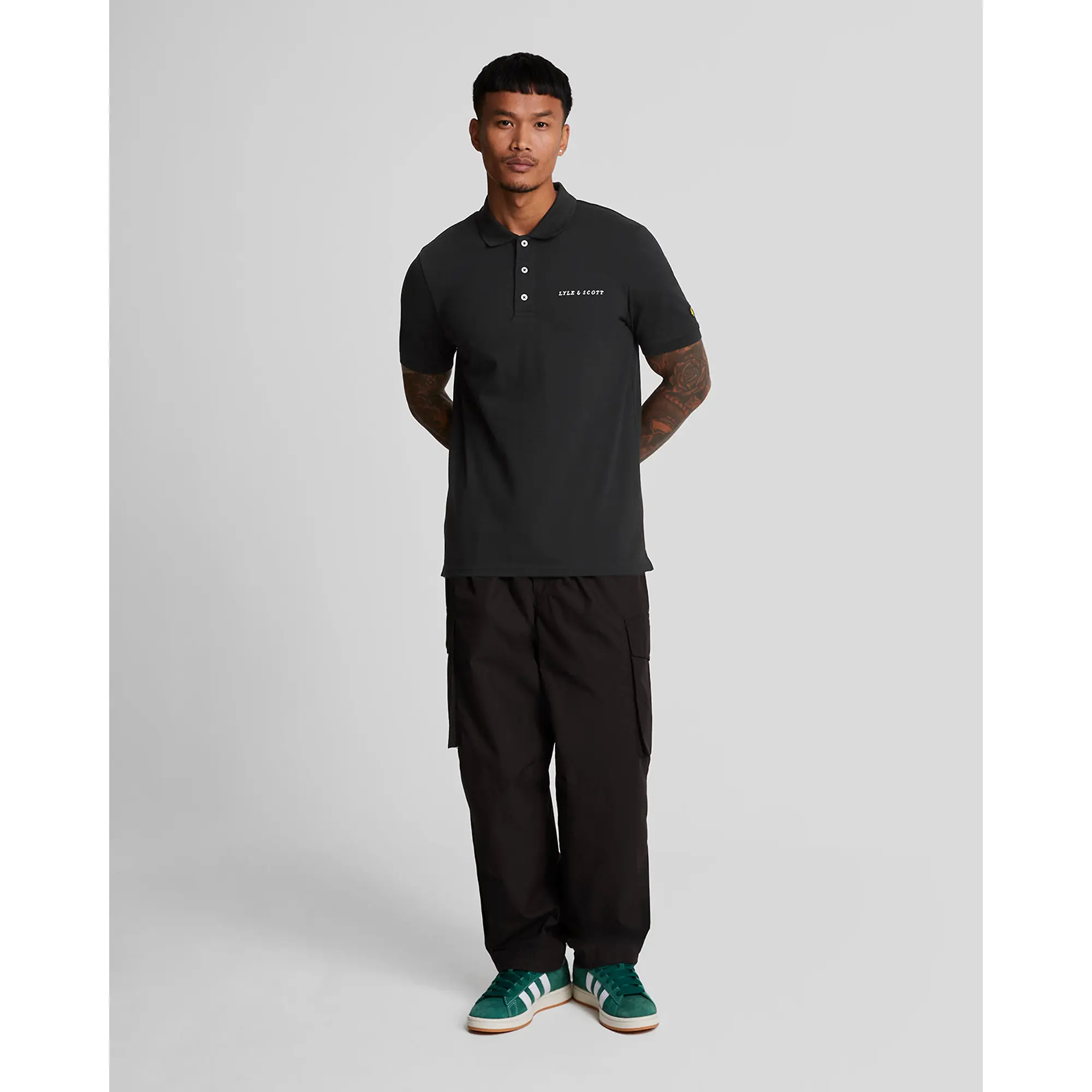 Product image 3 of 5 of Lyle & Scott Men's Embroidered Polo Shirt - Jet Black/ White