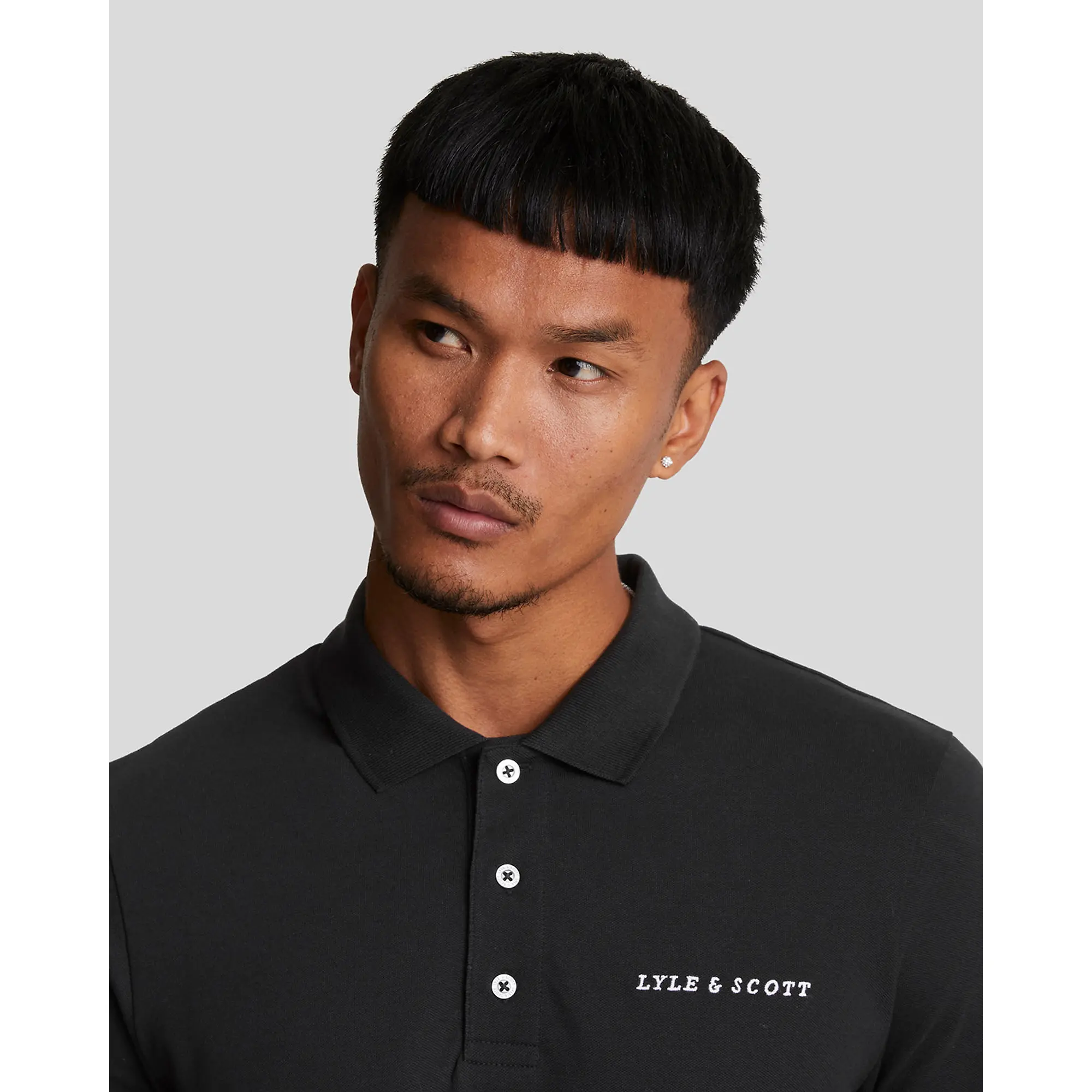 Product image 4 of 5 of Lyle & Scott Men's Embroidered Polo Shirt - Jet Black/ White
