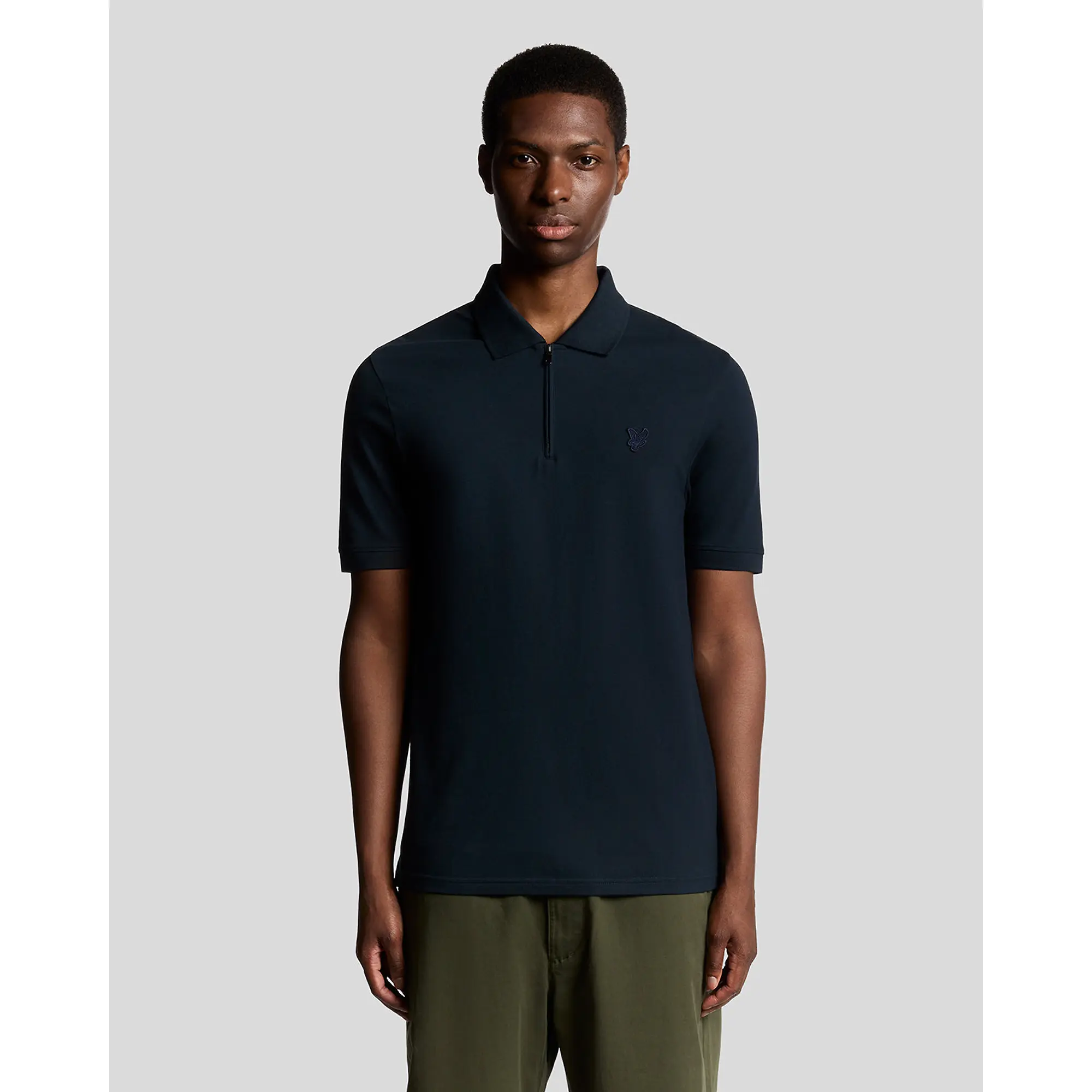 Product image 2 of 6 of Lyle & Scott Men's Superfine Cotton Zip Polo Shirt - Carbon