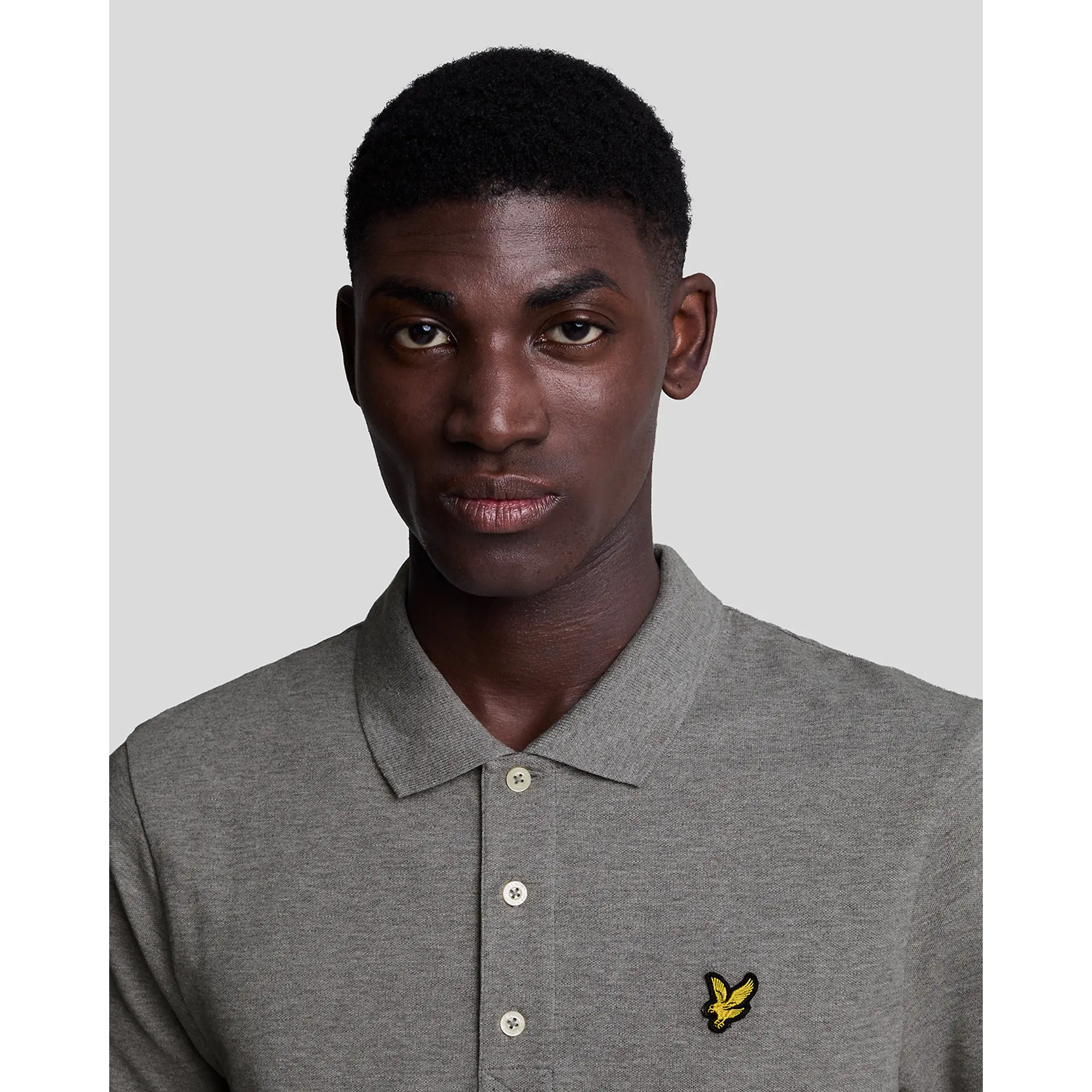 Product image 3 of 5 of Lyle & Scott Men's Plain Polo Shirt - Mid Grey Marl