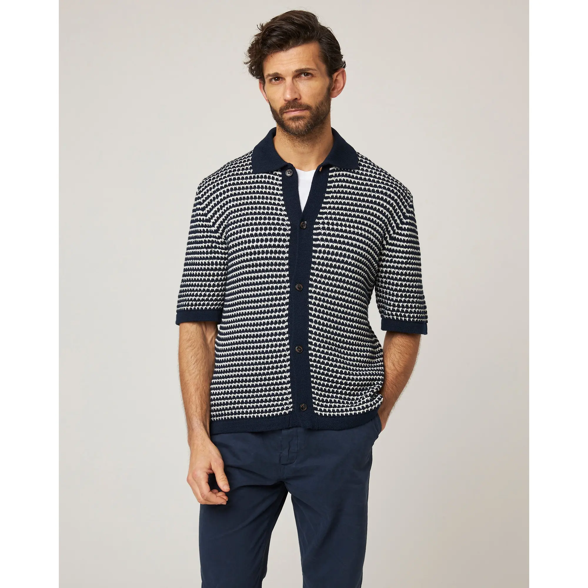 Product image 2 of 10 of Peregrine Men's Island Crochet Shirt - Navy