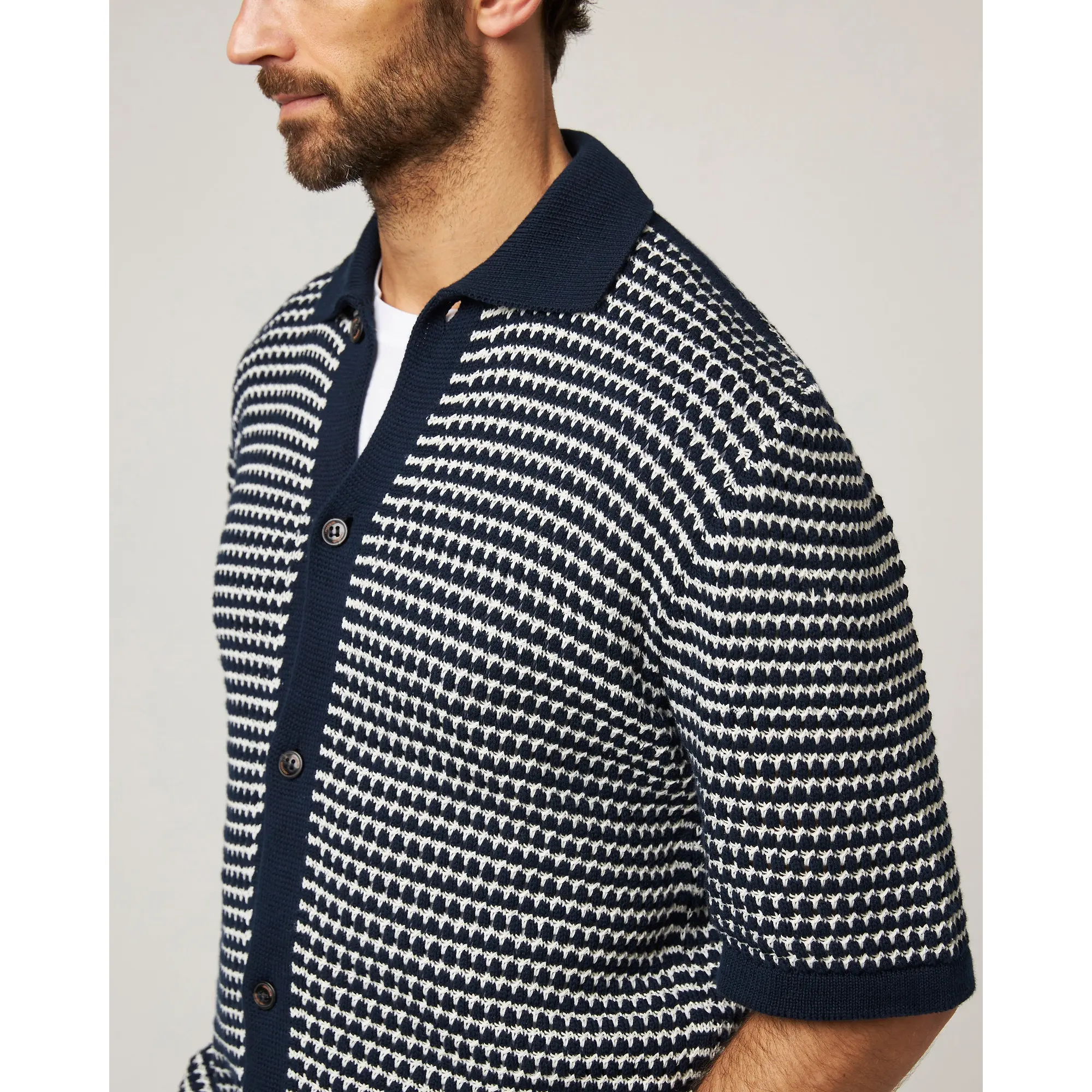 Product image 4 of 10 of Peregrine Men's Island Crochet Shirt - Navy