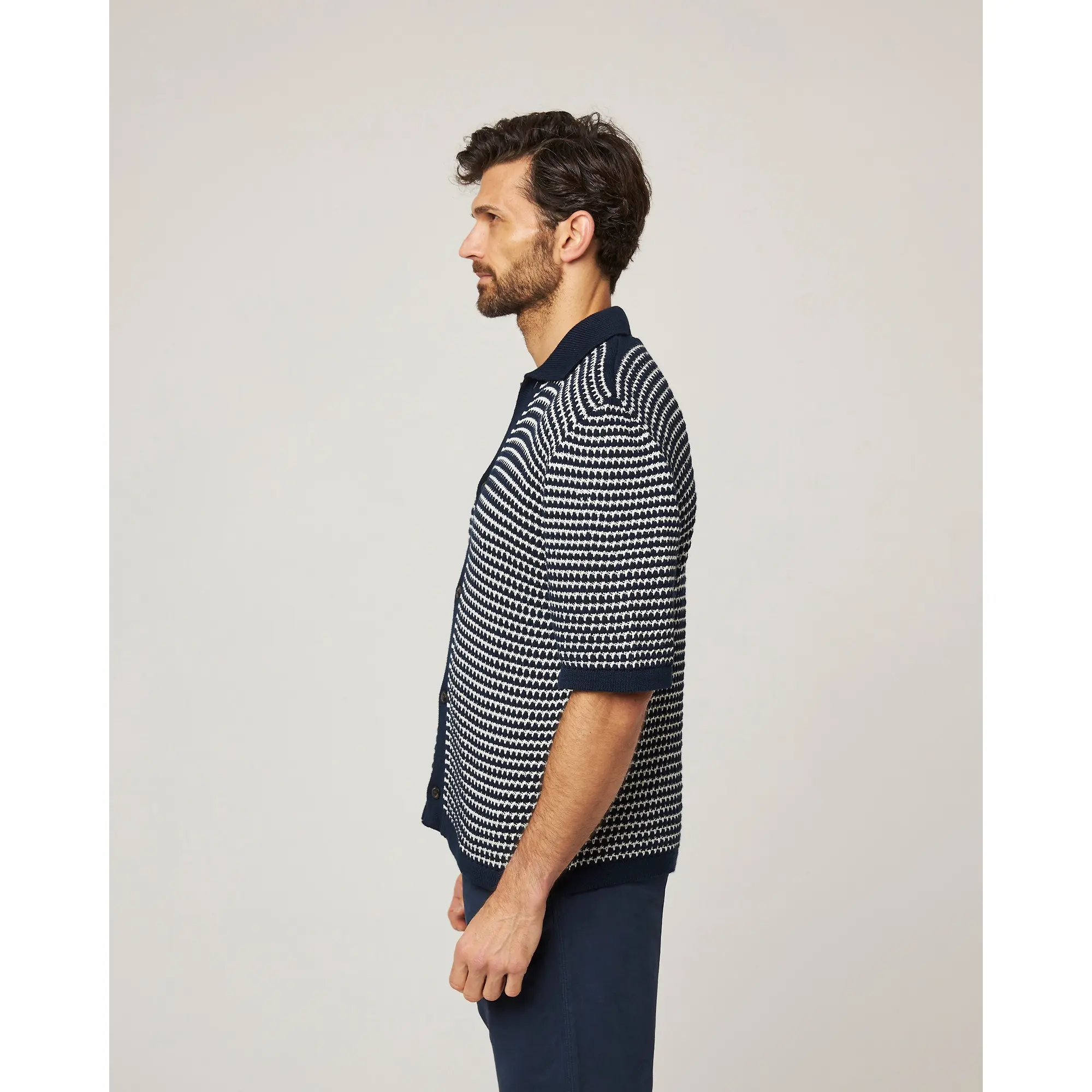 Product image 5 of 10 of Peregrine Men's Island Crochet Shirt - Navy