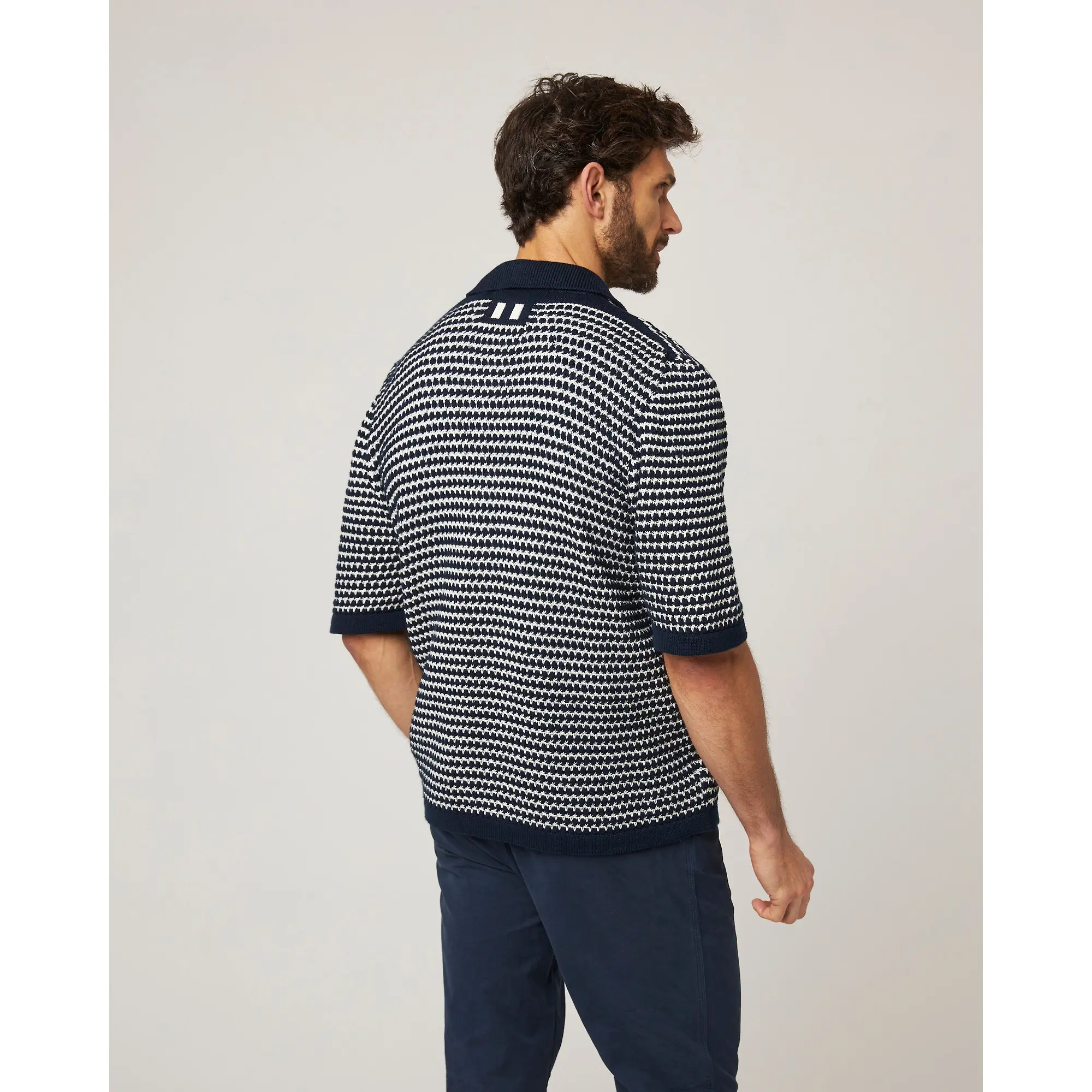 Product image 6 of 10 of Peregrine Men's Island Crochet Shirt - Navy