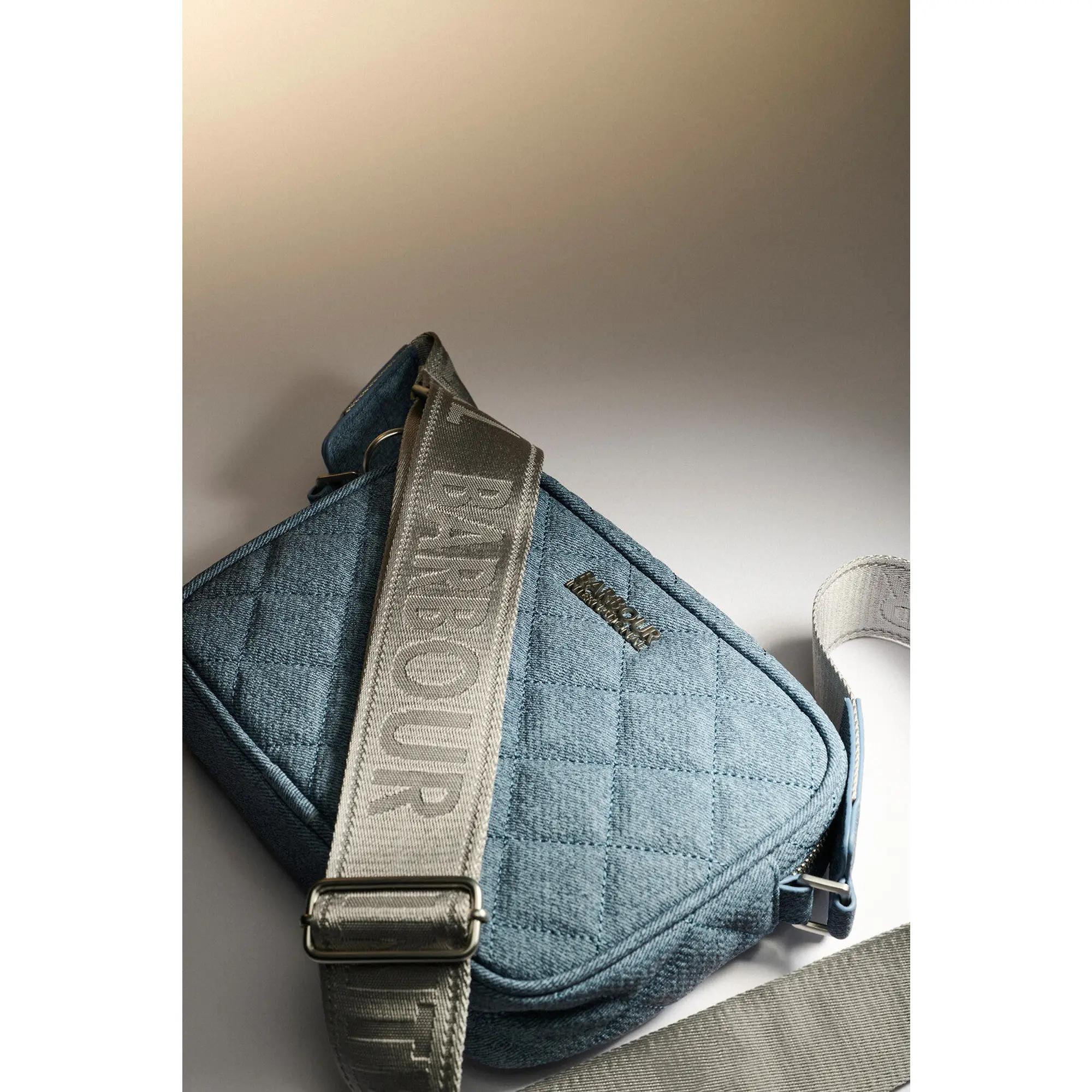 Product image 4 of 4 of Barbour International Women's Denim Quilted Sloane Crossbody Bag - Light Denim