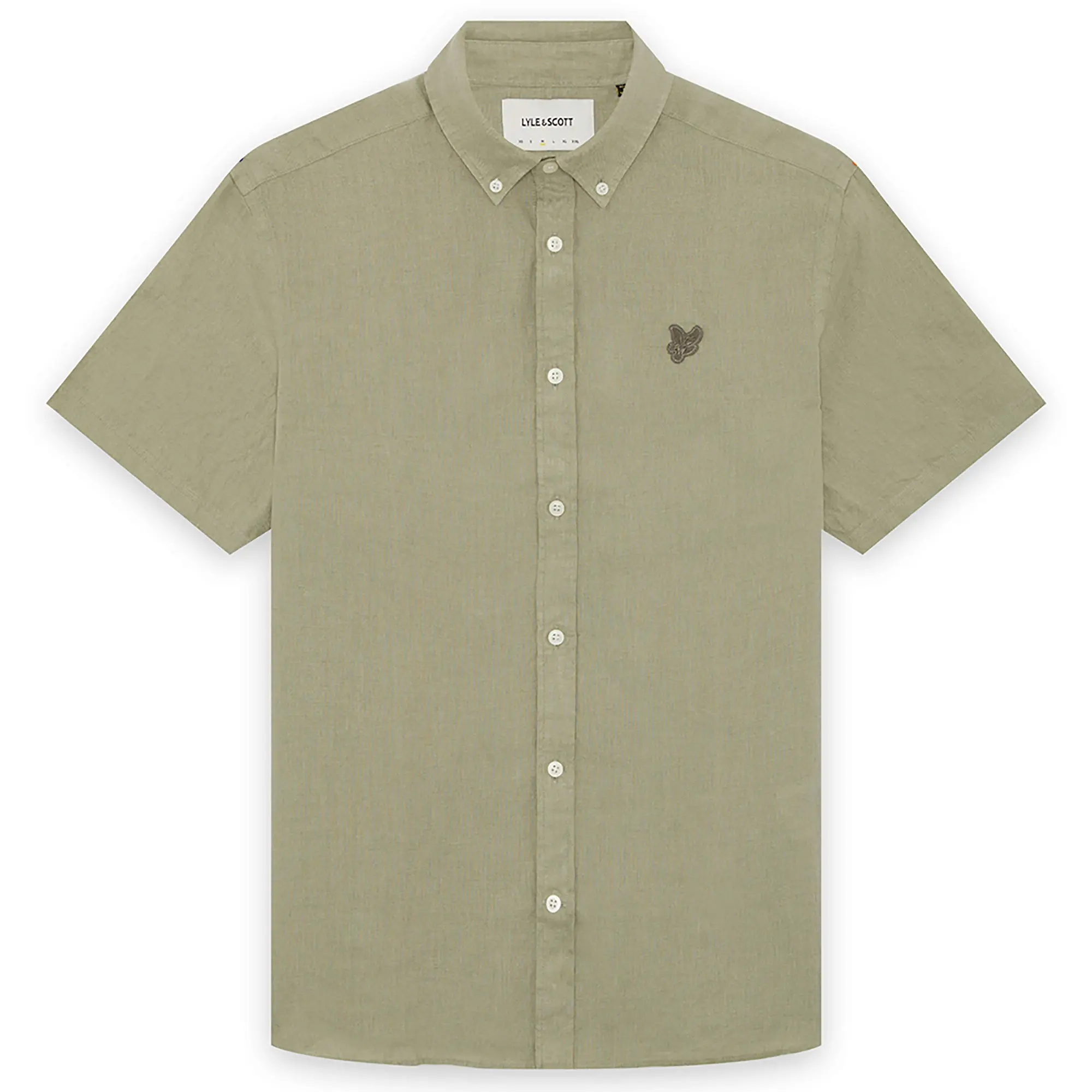 Product image 1 of 6 of Lyle & Scott Men's Short Sleeve Linen Shirt - Seagrass