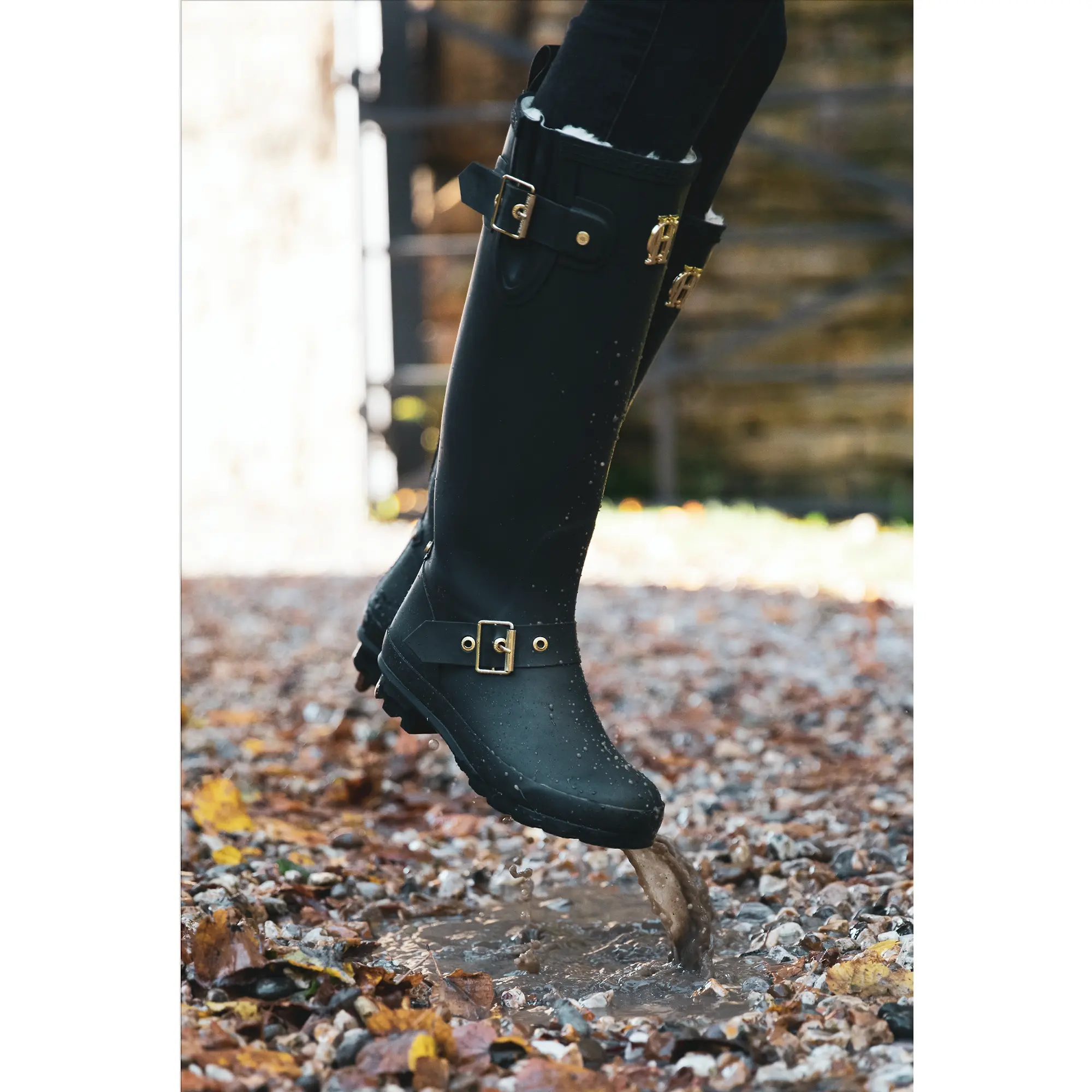 Product image 6 of 11 of Holland Cooper Women's Sherpa Lined Regency Wellingtons - Matte Black