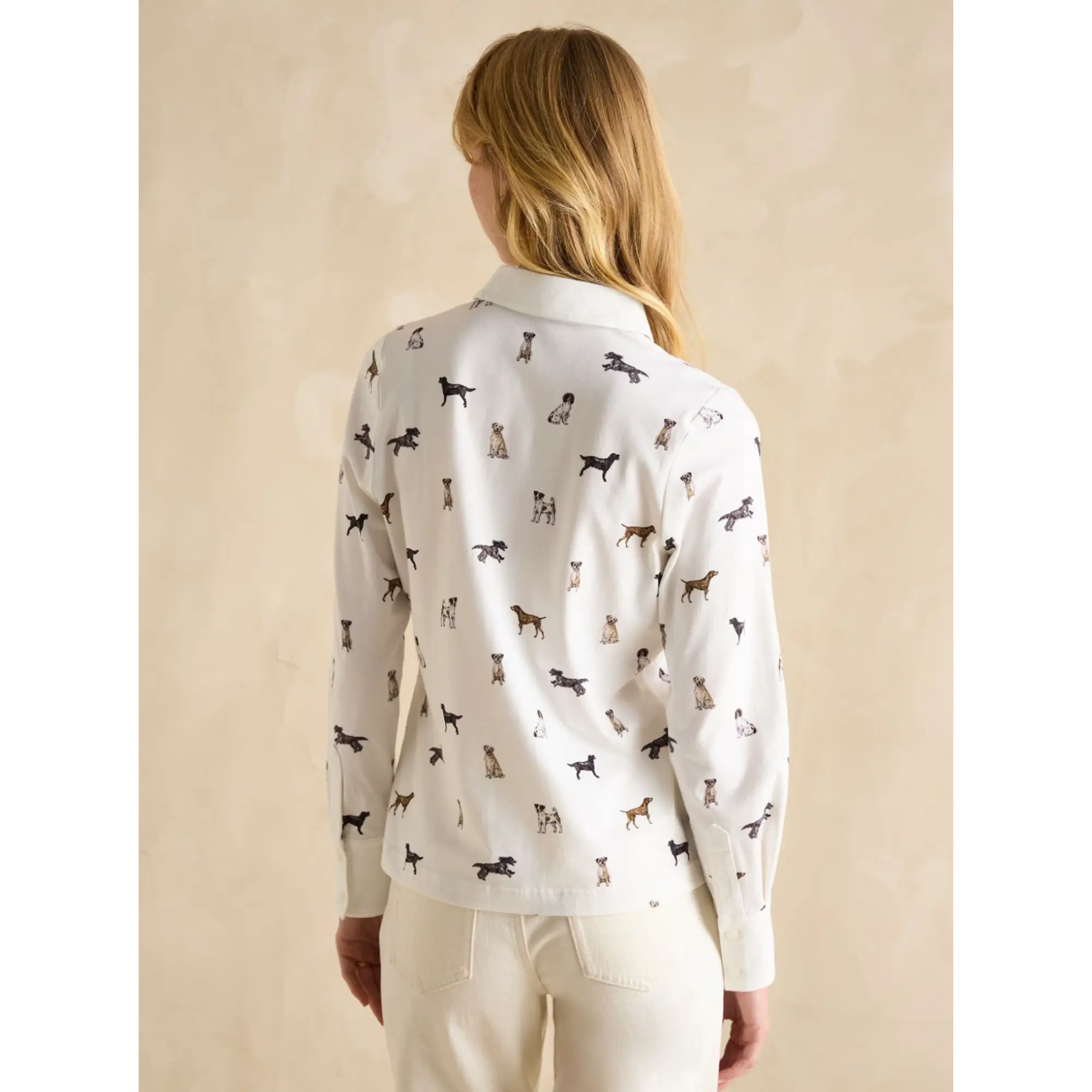Product image 3 of 6 of Joules Women's Eleanor Tomlinson Jersey Shirt - Cream Dogs