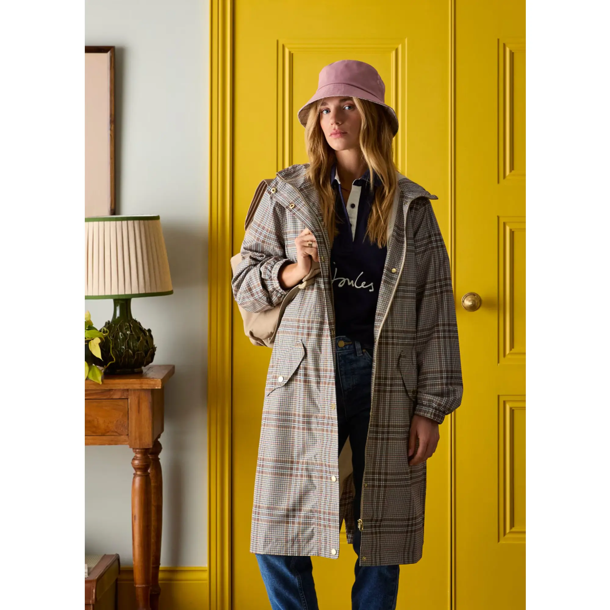 Product image 9 of 9 of Joules Women's Holkham Waterproof Packable Raincoat - Dartmoor Check
