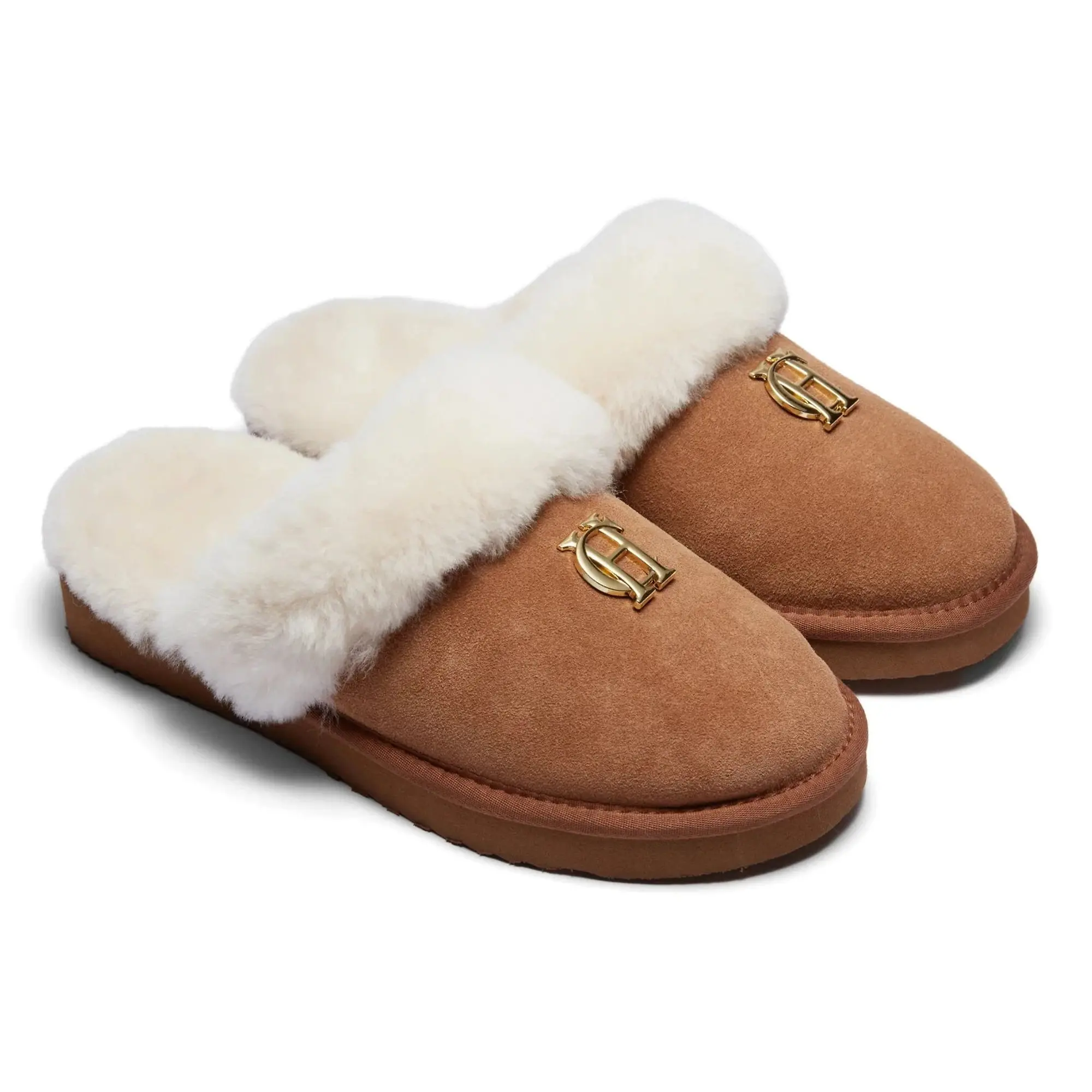 Product image 2 of 7 of Holland Cooper Women's HC Shearling Slippers - Tan