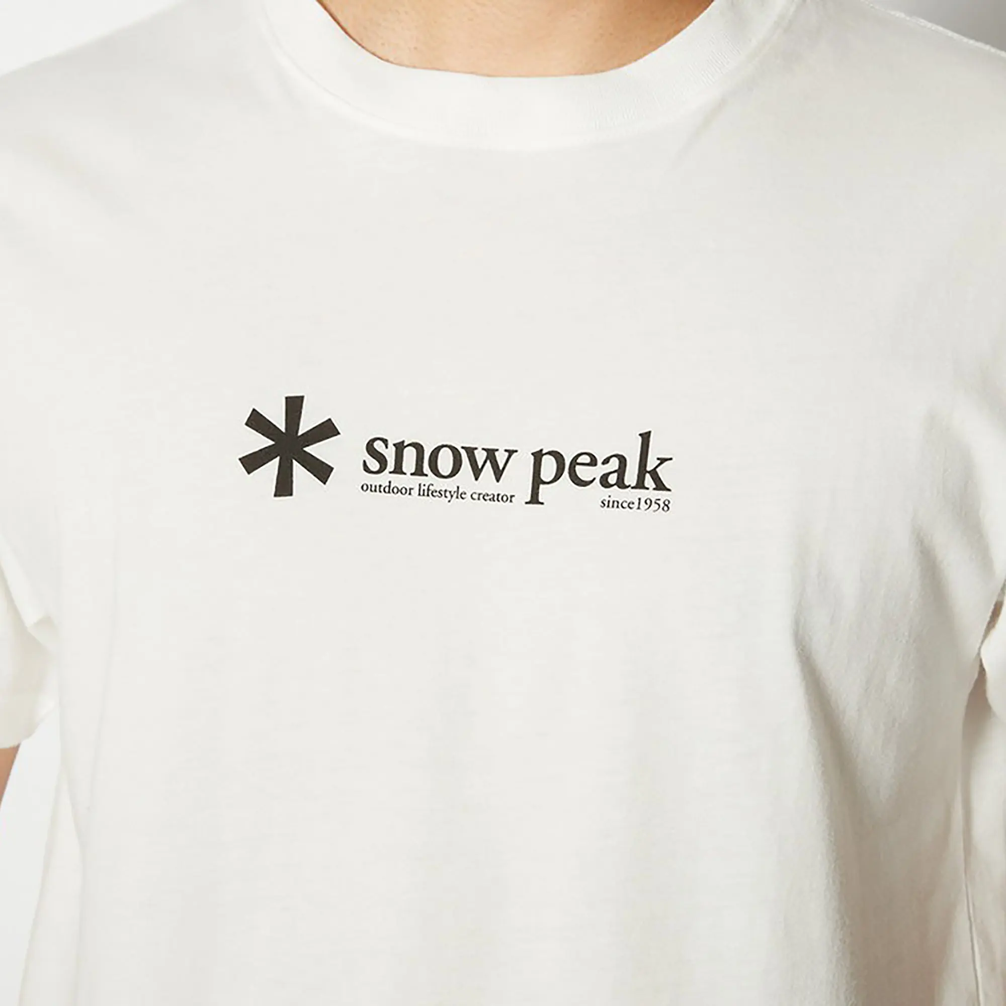 Product image 8 of 9 of Snow Peak Soft Cotton Logo Short Sleeve T-Shirt - White