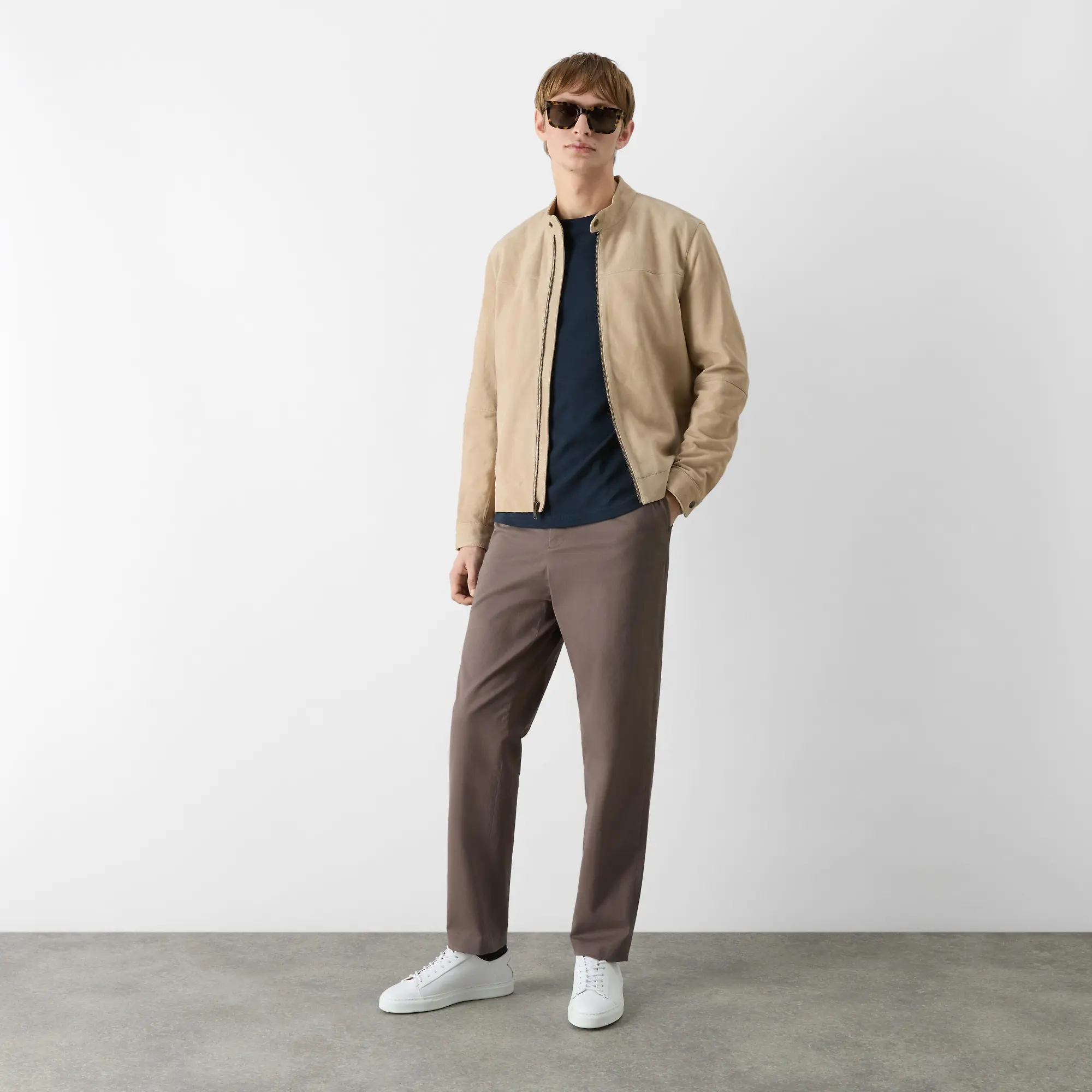 Product image 6 of 11 of Oliver Sweeney Men's Dimson Suede Biker Jacket - Sand