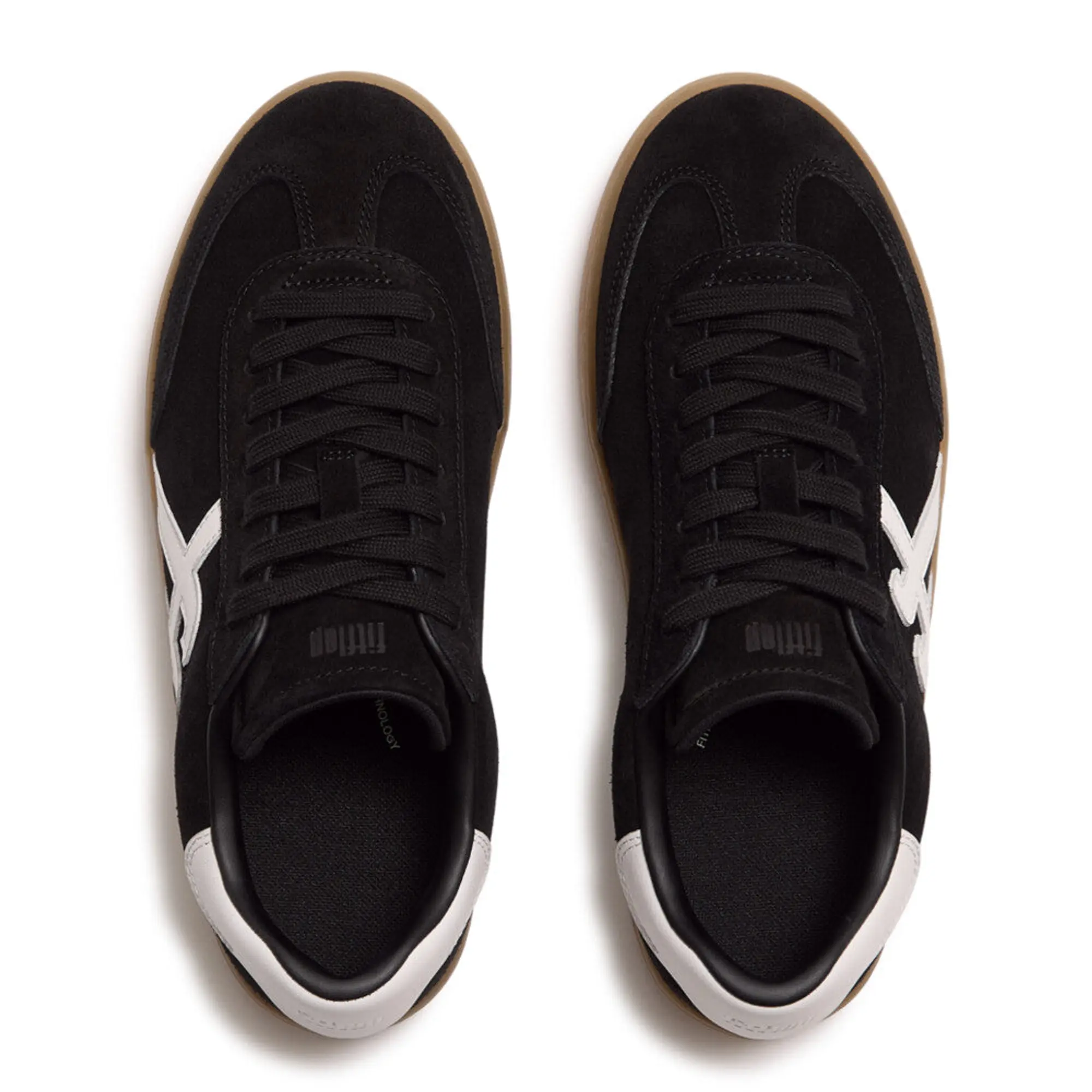 Product image 4 of 10 of FitFlop Women's The Dash FF T-Toe Suede Trainers - Black / Urban White
