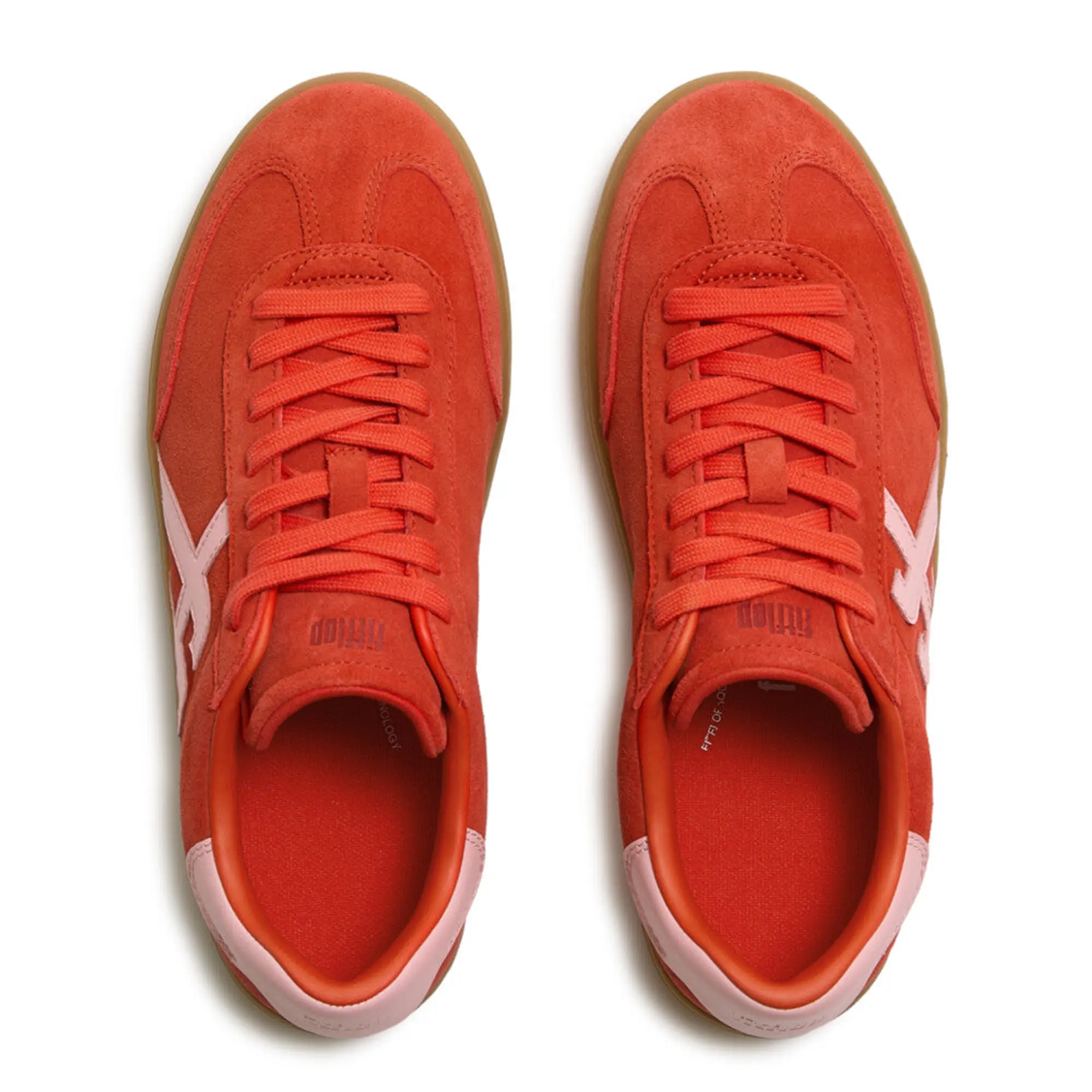 Product image 4 of 10 of FitFlop Women's The Dash FF T-Toe Suede Trainers - Cherry Tomato / Warm Pink