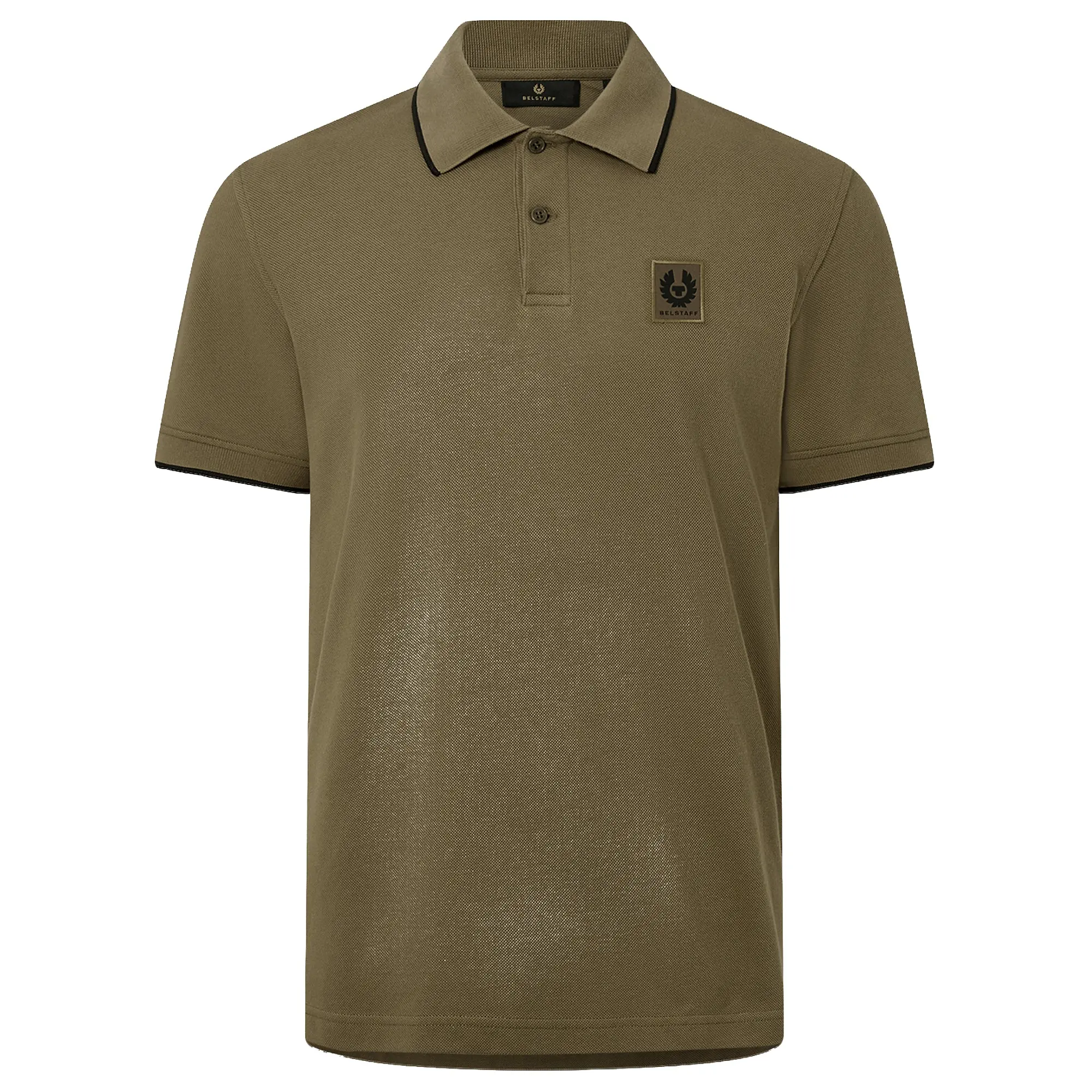 Product image 1 of 3 of Belstaff Men's Cotton Pique Tipped Polo Shirt - Khaki Green