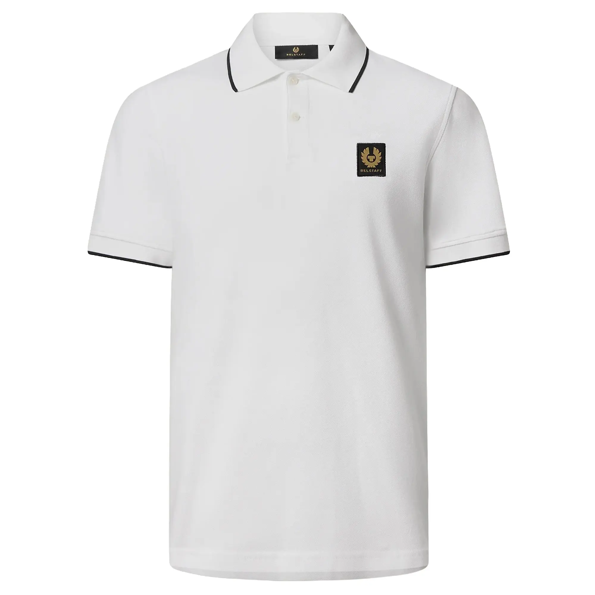 Product image 1 of 3 of Belstaff Men's Cotton Pique Tipped Polo Shirt - White