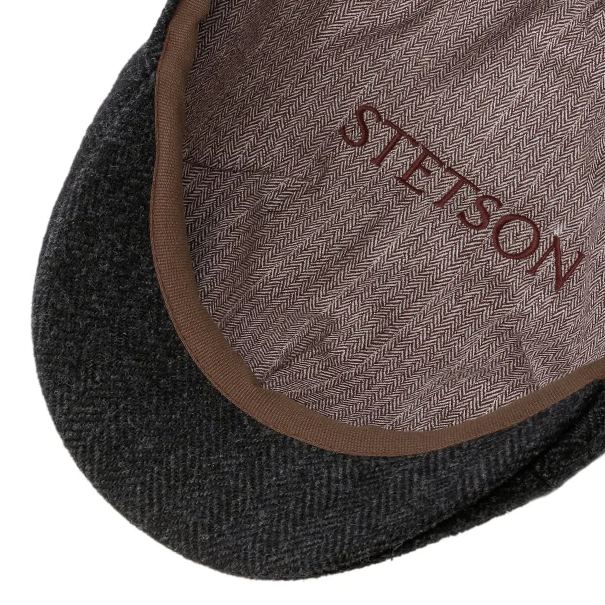 Product image 3 of 4 of Stetson Men's Texas Wool Herringbone Cap - Dark Grey