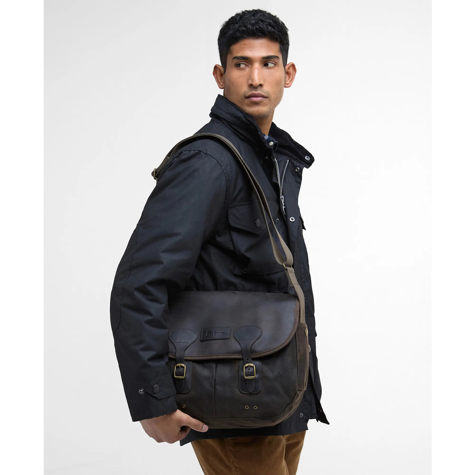 Product image 2 of 11 of Barbour Wax Leather Tarras Bag - Olive