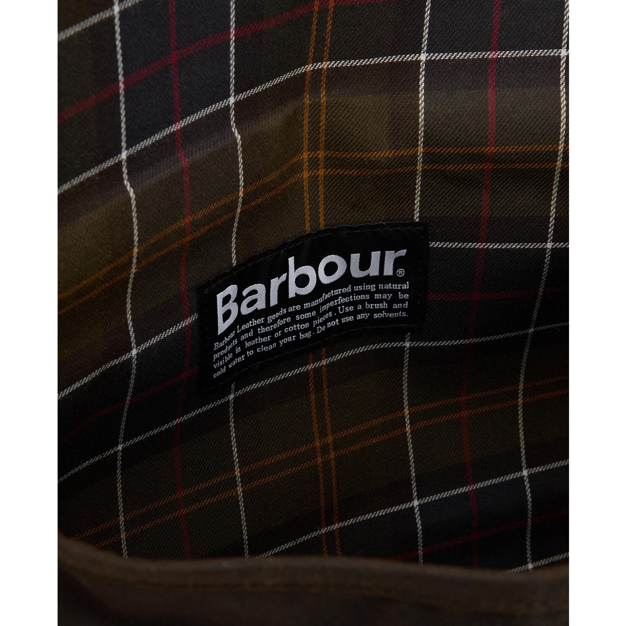 Barbour Wax Leather Tarras Bag - Olive | British Attire