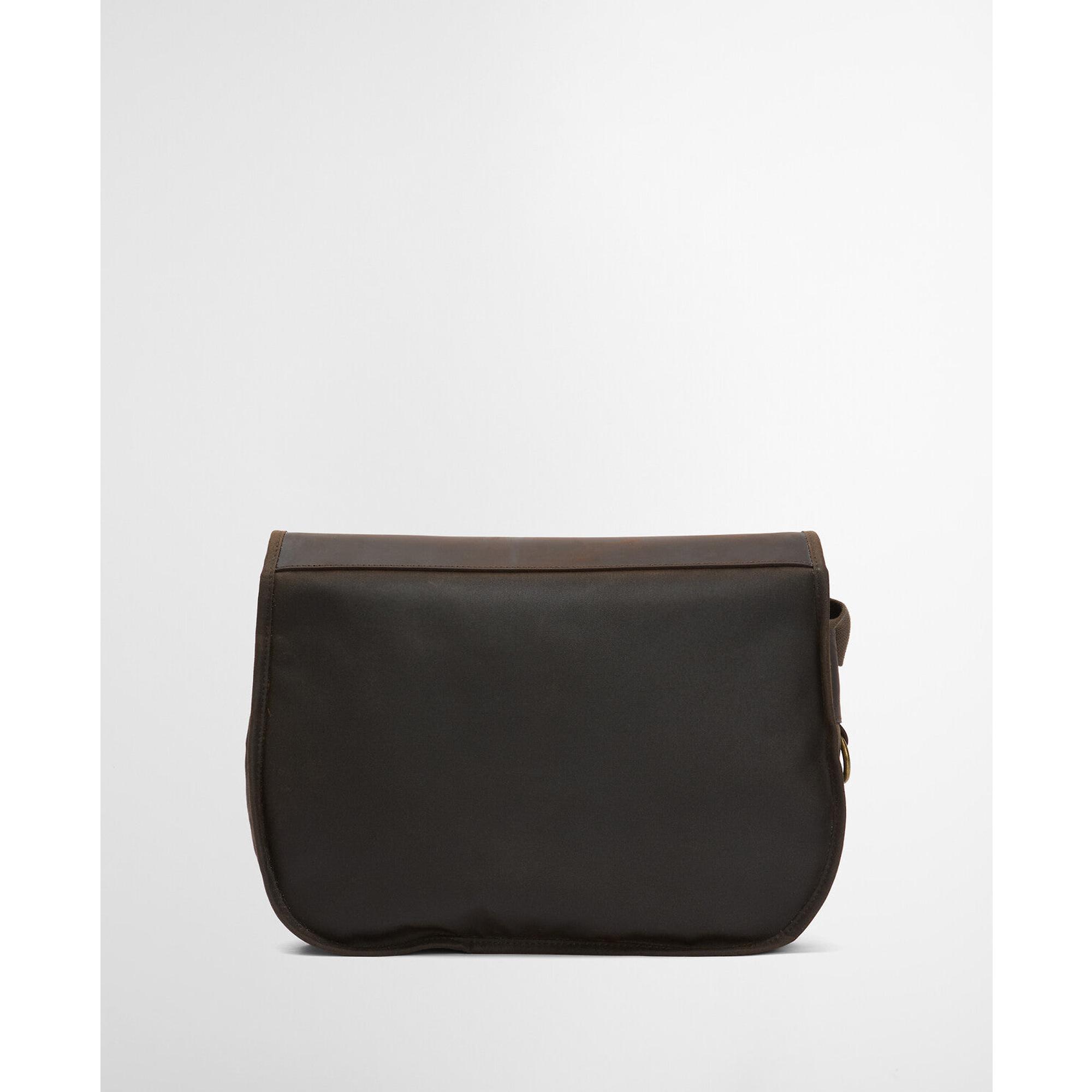Barbour Wax Leather Tarras Bag - Olive | British Attire
