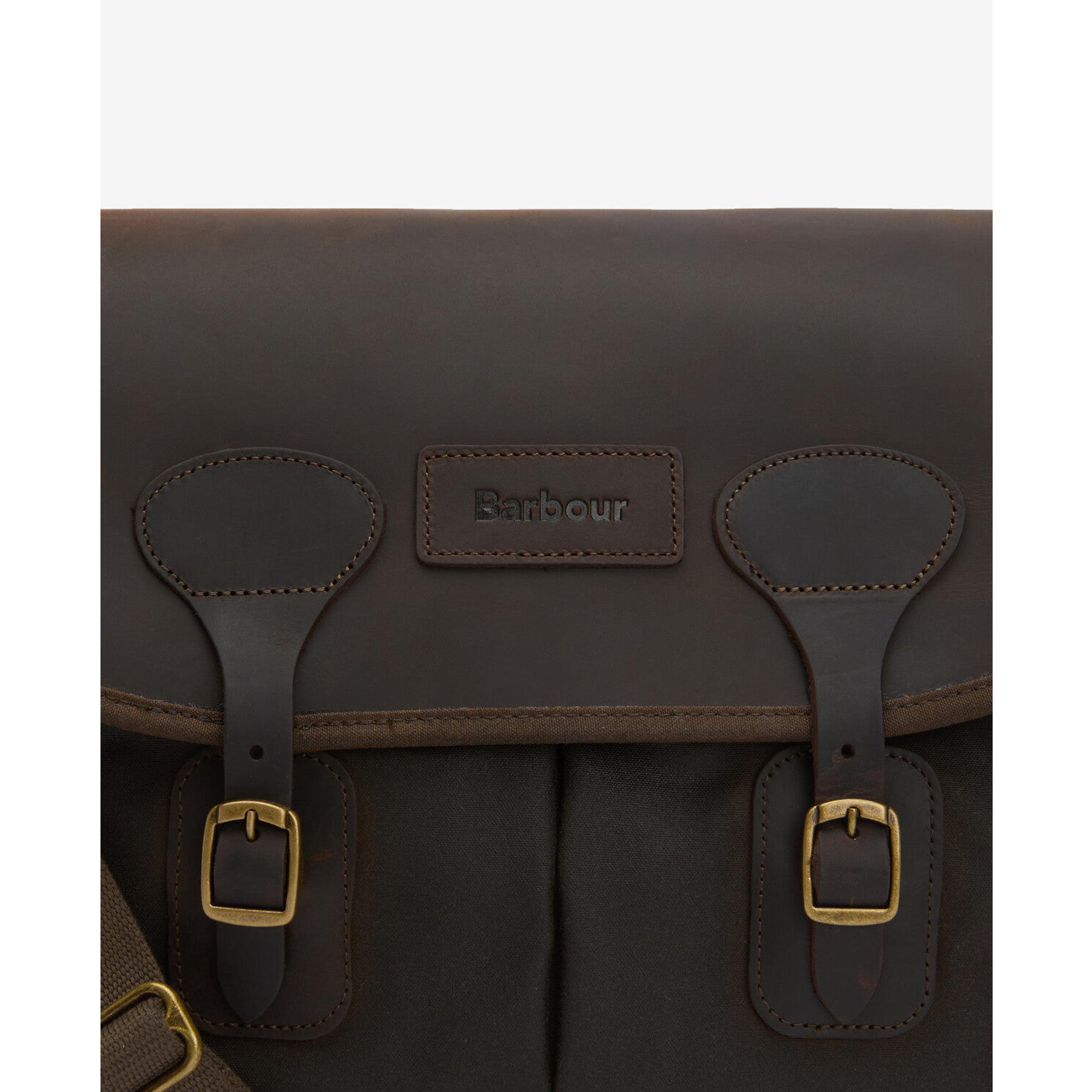 Barbour Wax Leather Tarras Bag - Olive | British Attire