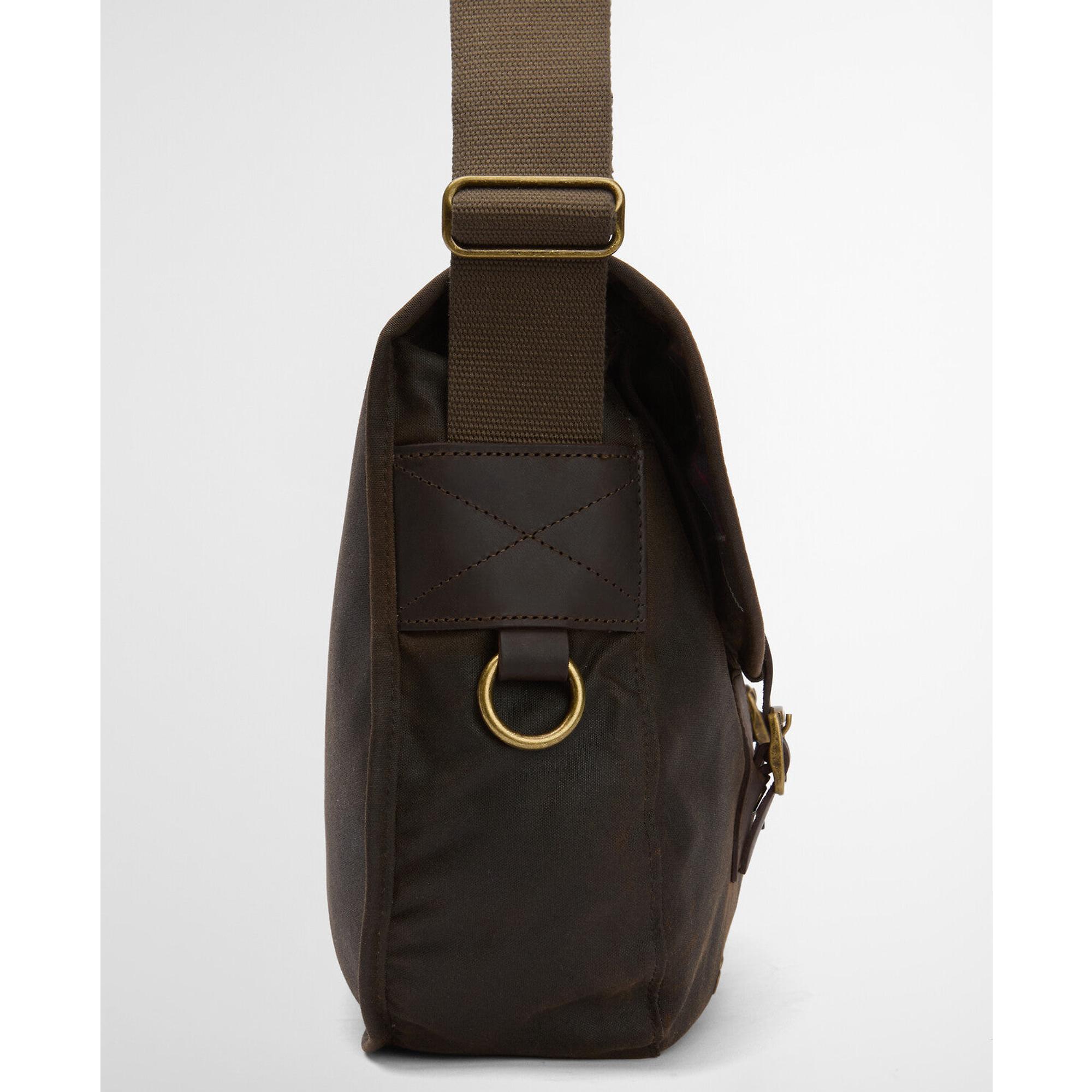 Barbour Wax Leather Tarras Bag - Olive | British Attire