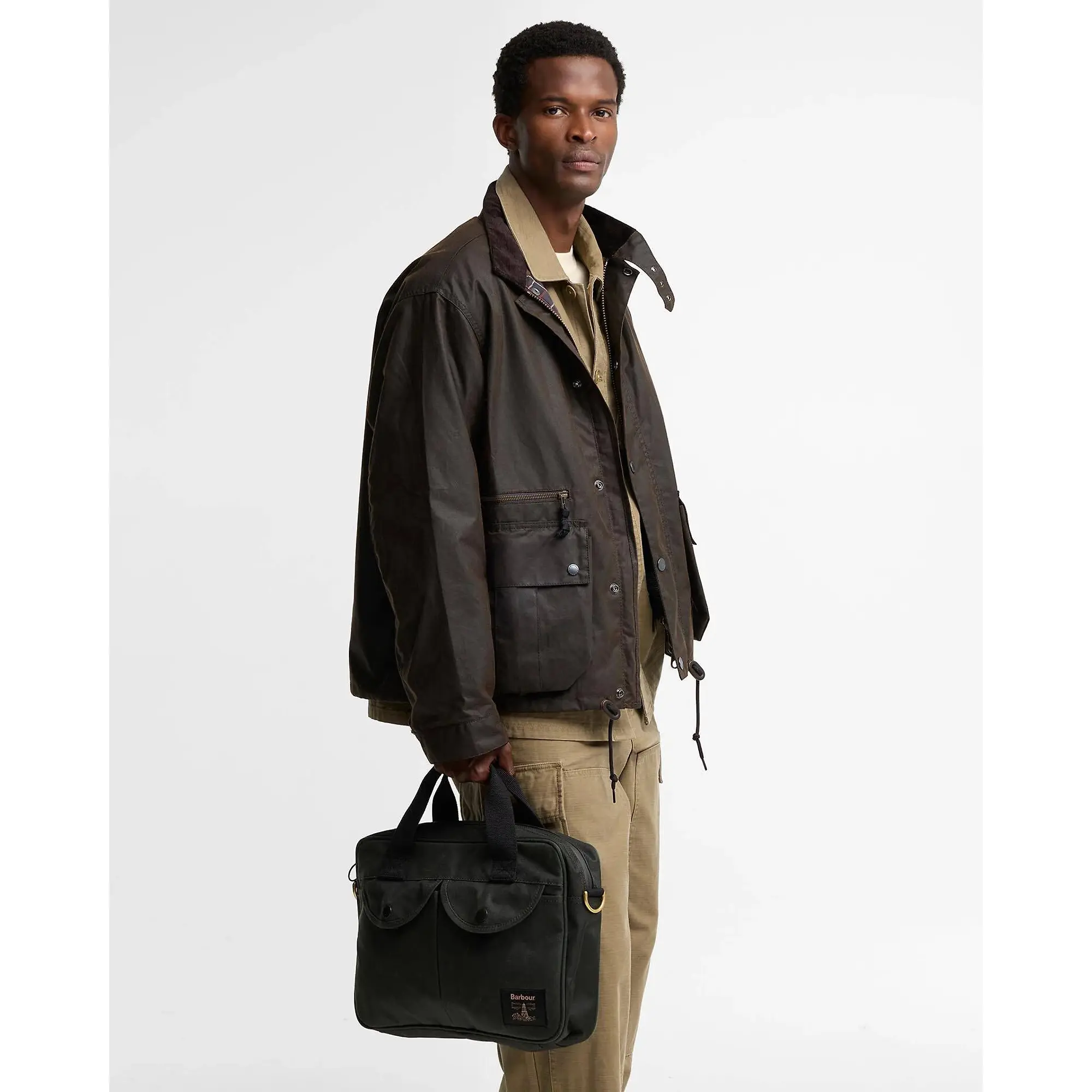 Product image 2 of 6 of Barbour Field Waxed Laptop Bag - Sage
