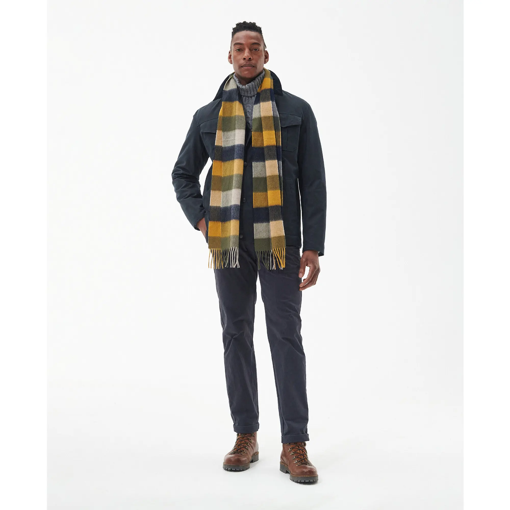 Product image 5 of 8 of Barbour Large Tattersall Scarf - Forest Mist