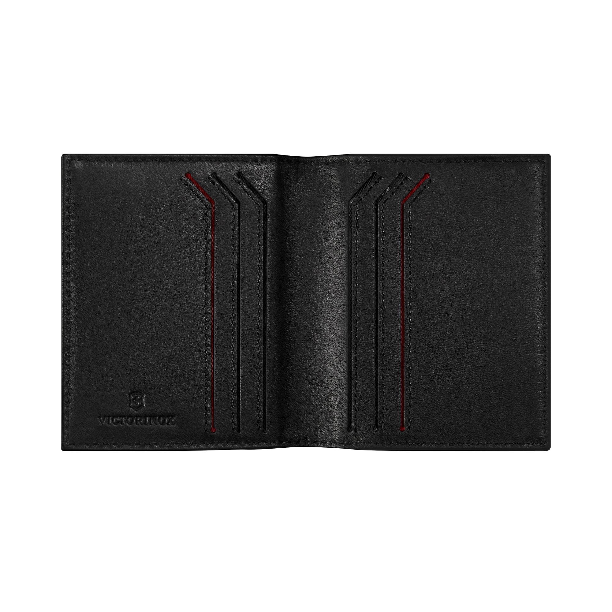 Victorinox Altius Alox Leather Bi-Fold Card Case with RFID - Black