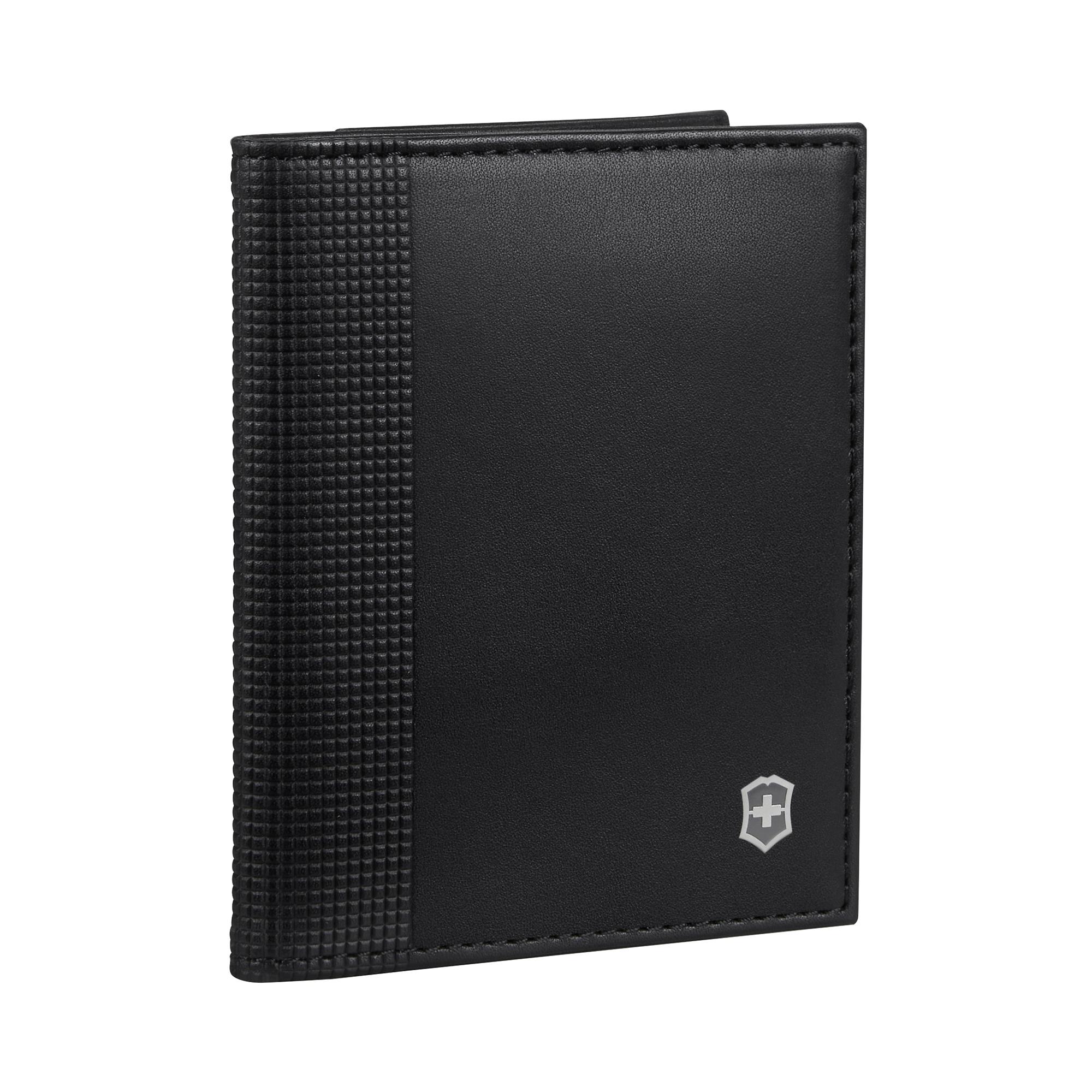 Victorinox Altius Alox Leather Bi-Fold Card Case with RFID - Black