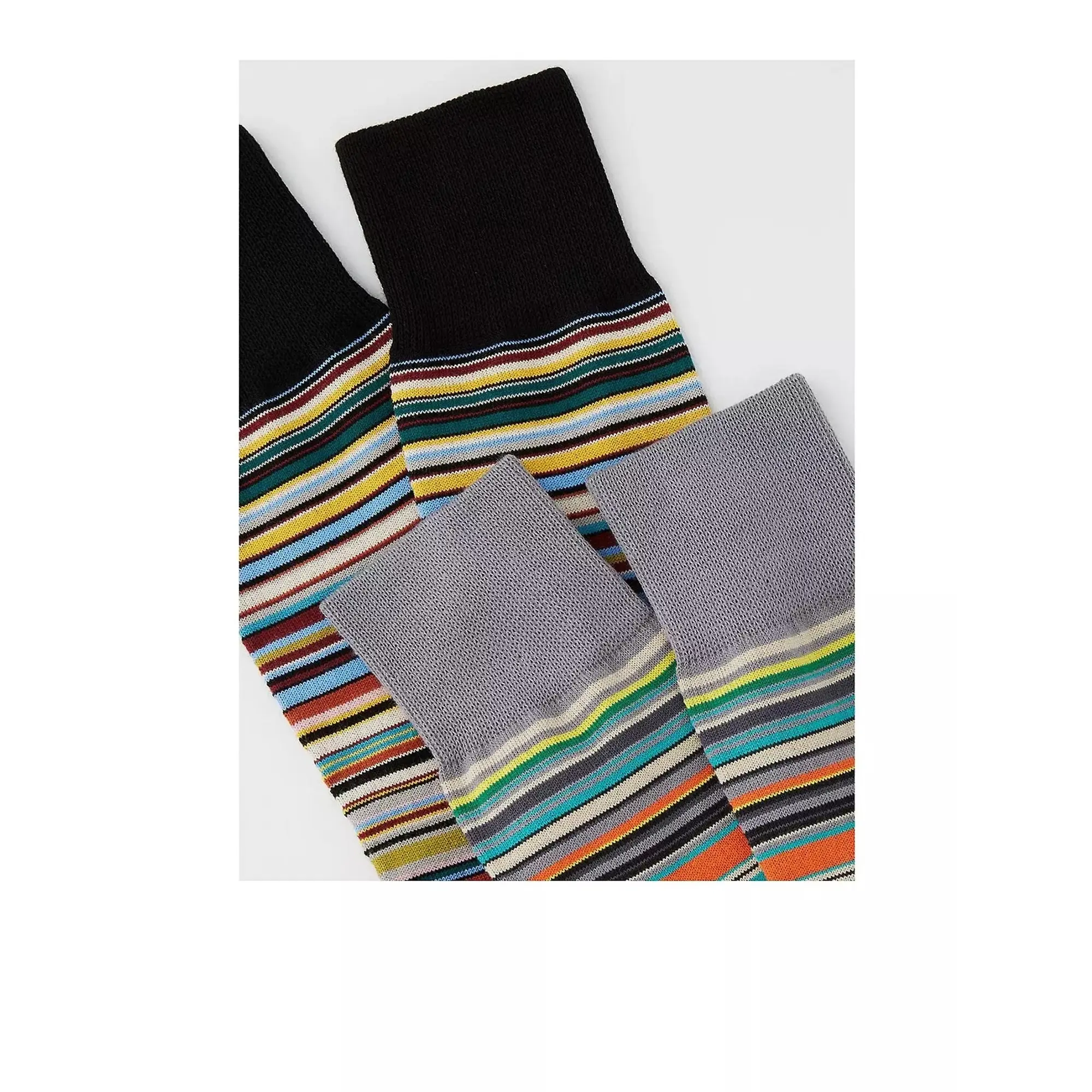 Product image 5 of 5 of Paul Smith Men's Signature Stripe Socks - 2 Pack - Black & Grey - One Size