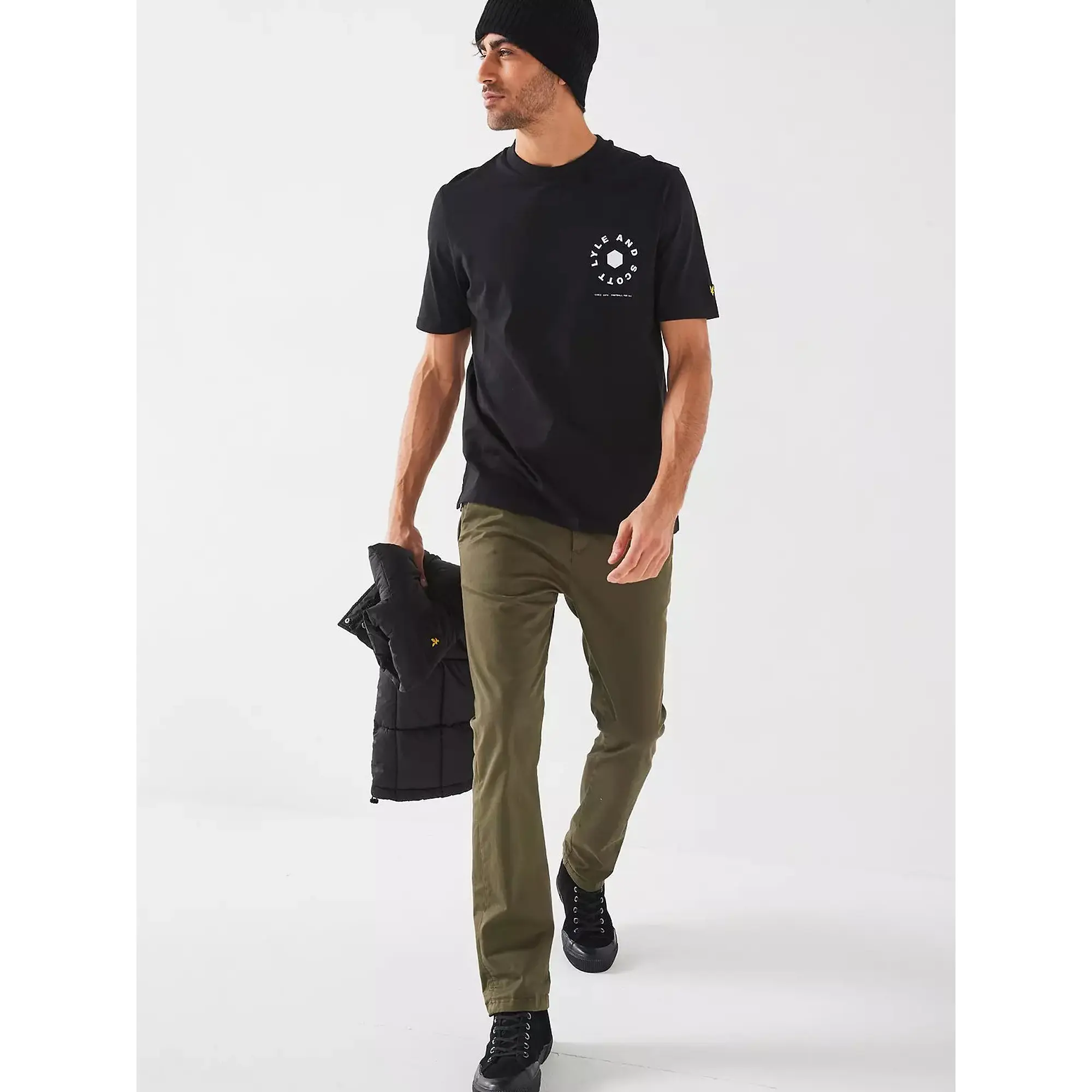 Product image 2 of 5 of Lyle & Scott Men's Football Wheel Graphic T-Shirt - Jet Black