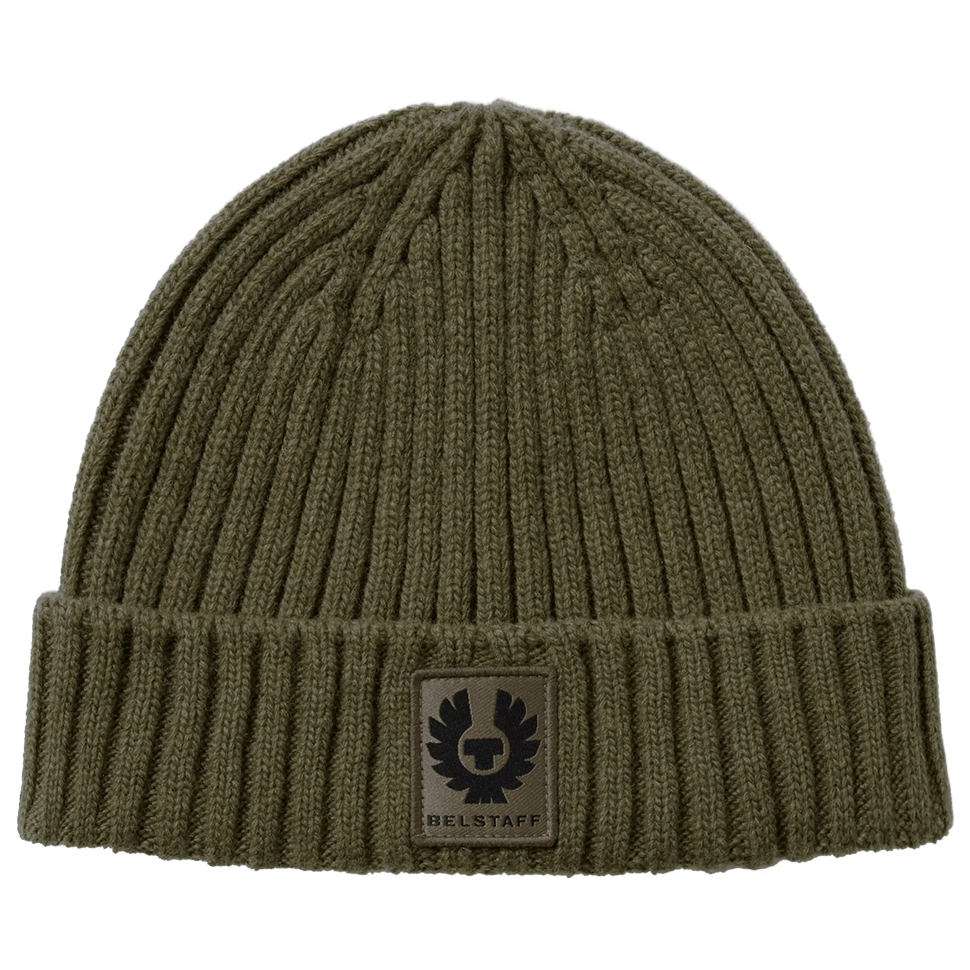 Product image 1 of 3 of Belstaff Men's Lambswool Watch Beanie Hat - Khaki Green
