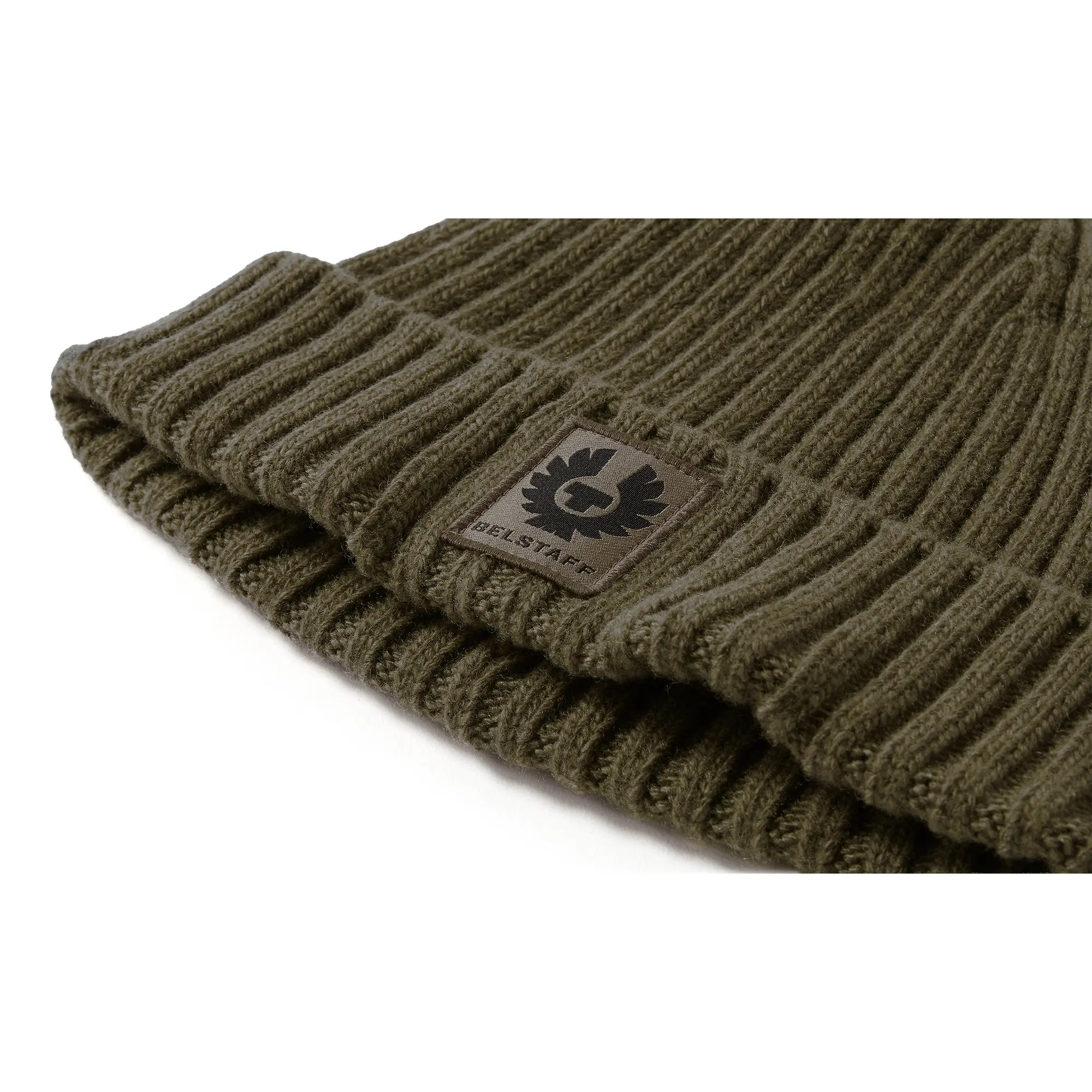 Product image 2 of 3 of Belstaff Men's Lambswool Watch Beanie Hat - Khaki Green