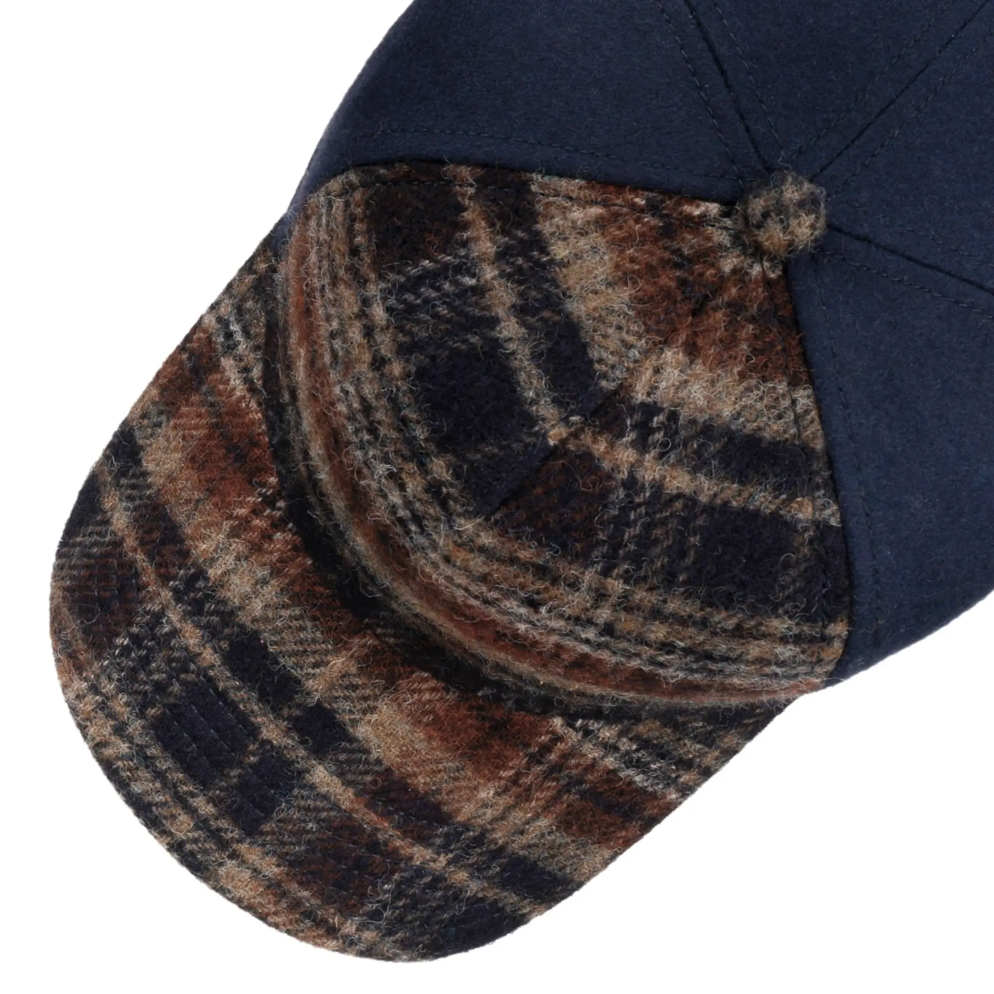 Product image 2 of 6 of Stetson Wool Check Trucker Cap - Navy/Beige/Burned Orange