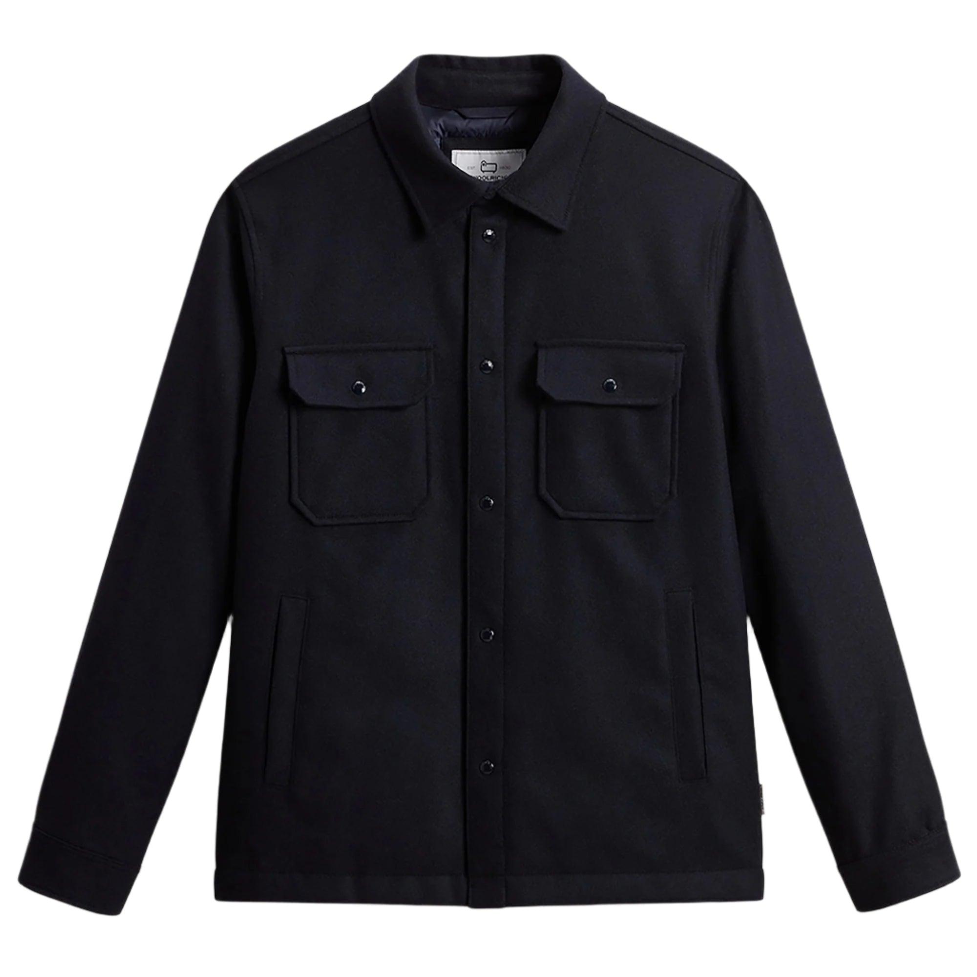 Woolrich Men's Alaskan Padded Overshirt - Melton Blue | British Attire