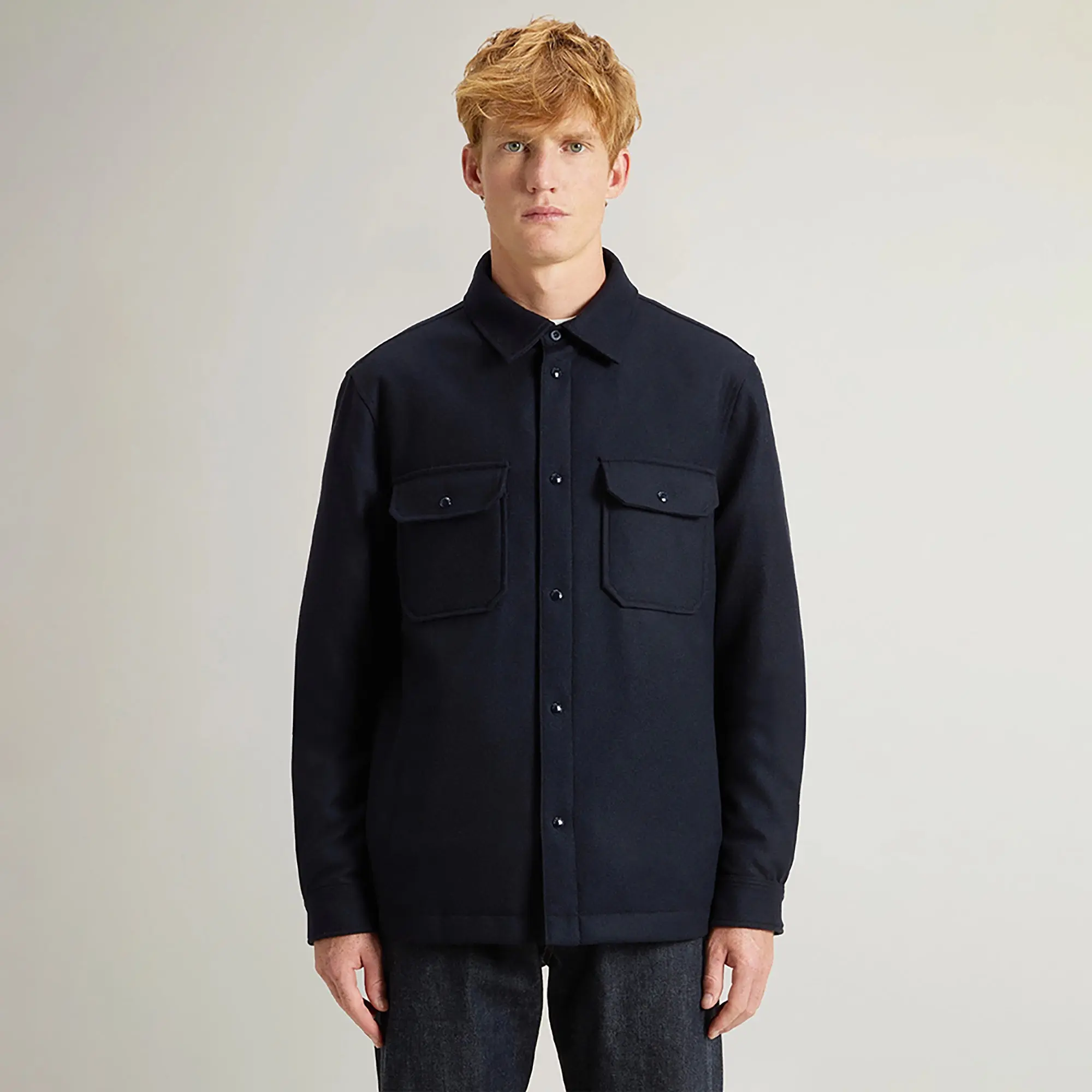 Product image 2 of 9 of Woolrich Men's Alaskan Padded Overshirt - Melton Blue