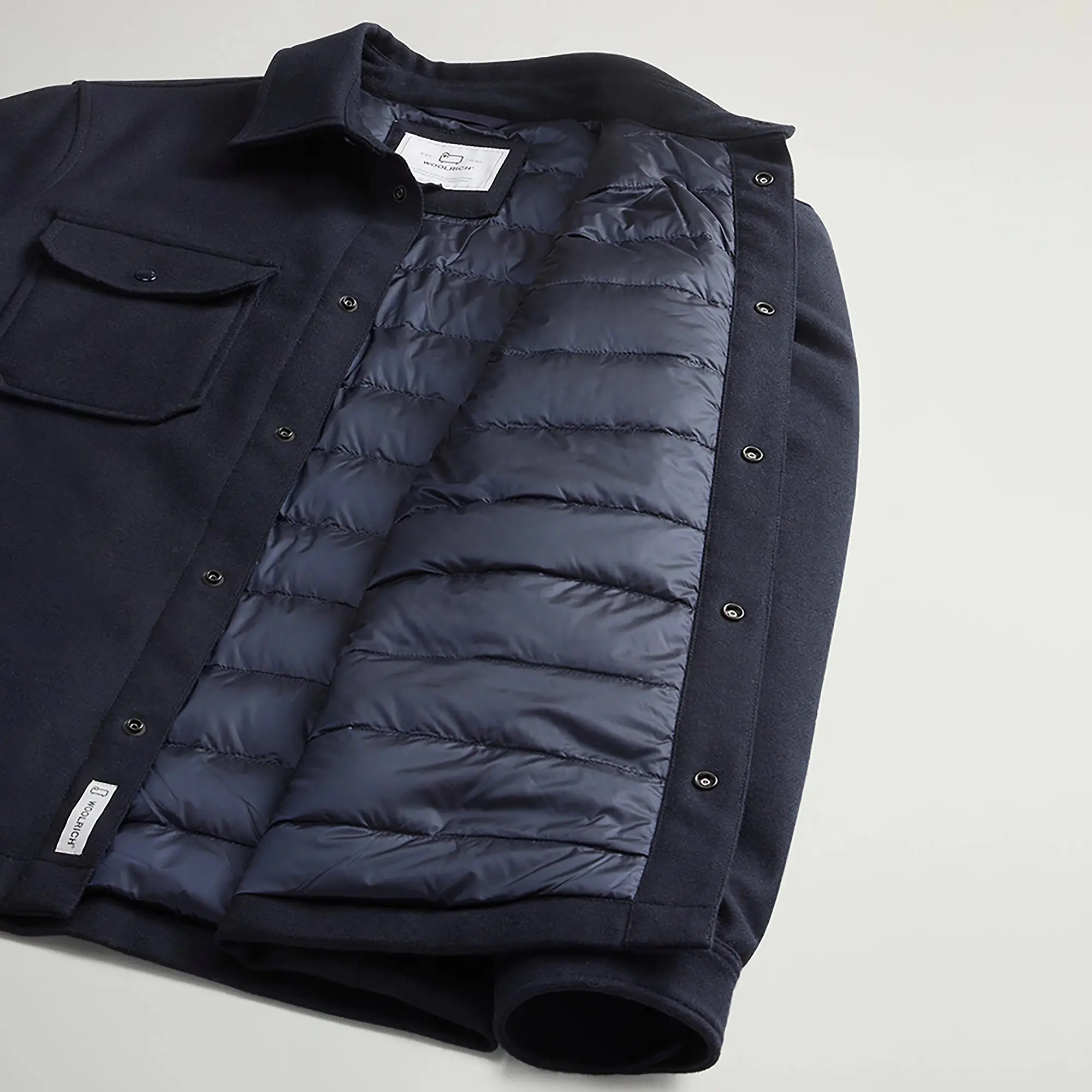 Product image 9 of 9 of Woolrich Men's Alaskan Padded Overshirt - Melton Blue