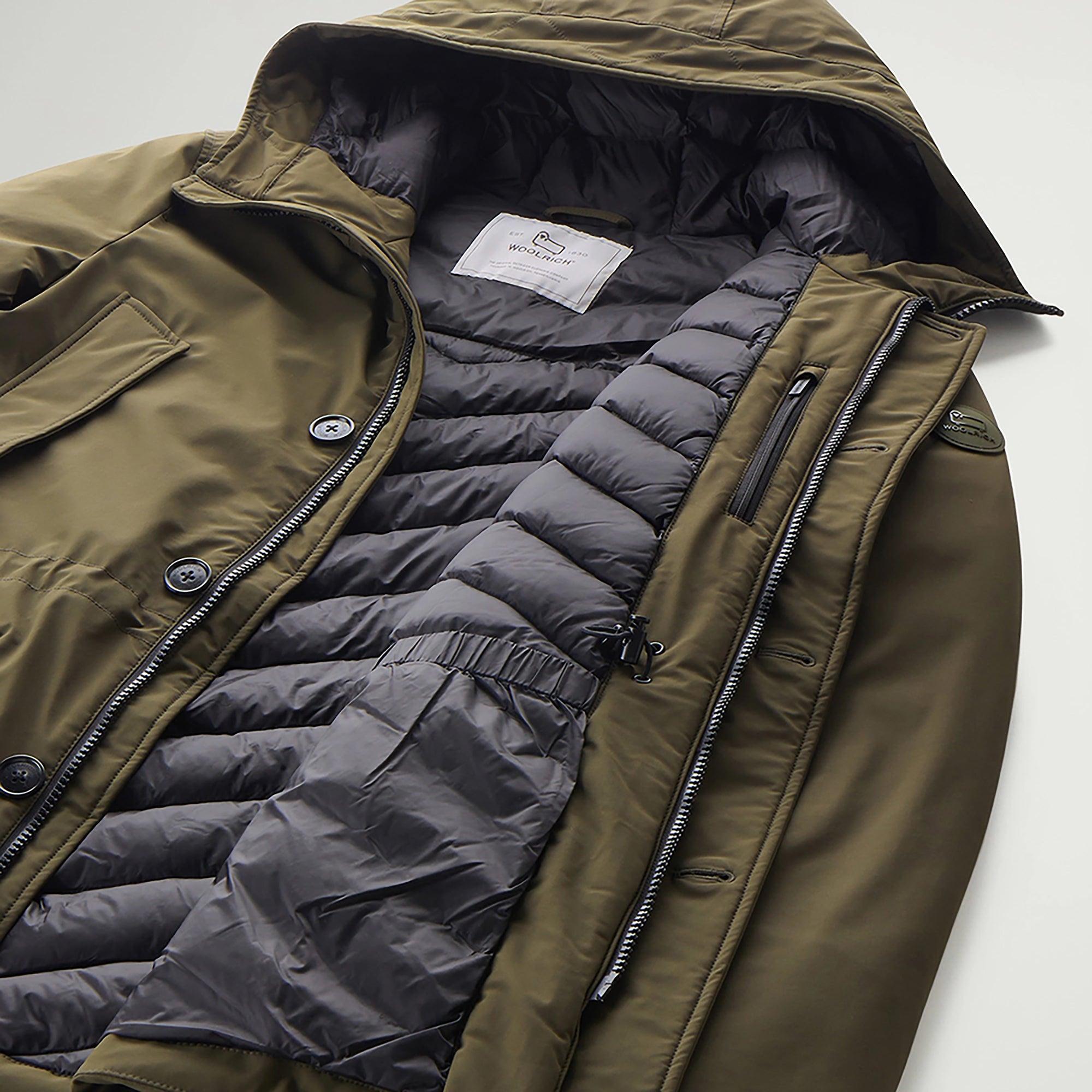 Woolrich Men's Arctic Stretch Down Parka - Dark Green | British Attire