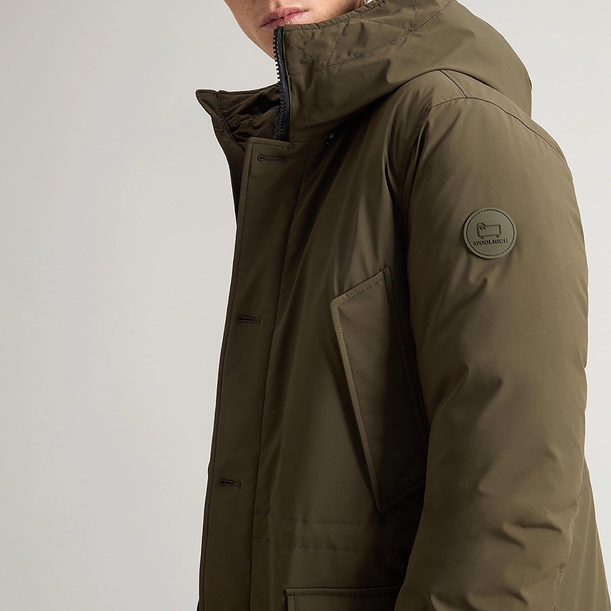 Woolrich Men's Arctic Stretch Down Parka - Dark Green | British Attire