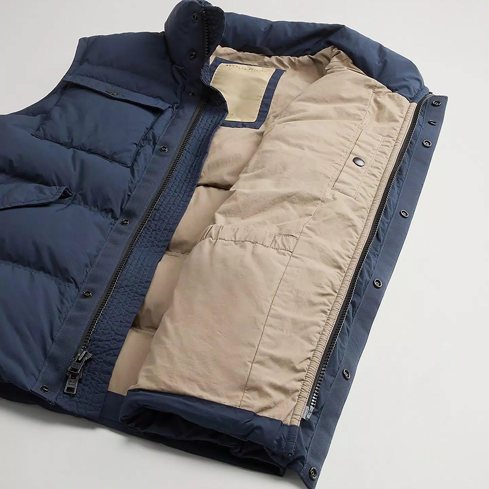 Woolrich Men's Garment-Dyed Quilted Nylon Vest - Melton Blue